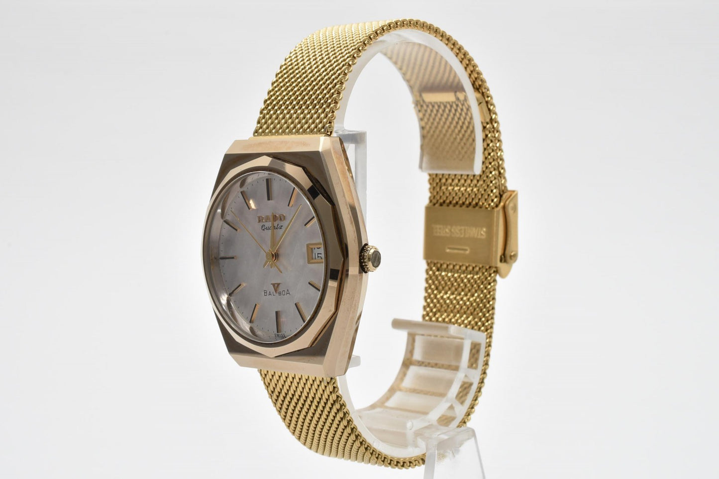 RADO ラドー Balboa バルボア Date レディース 腕時計 ヴィンテージ クオーツ ゴールドカラー シルバー文字盤
