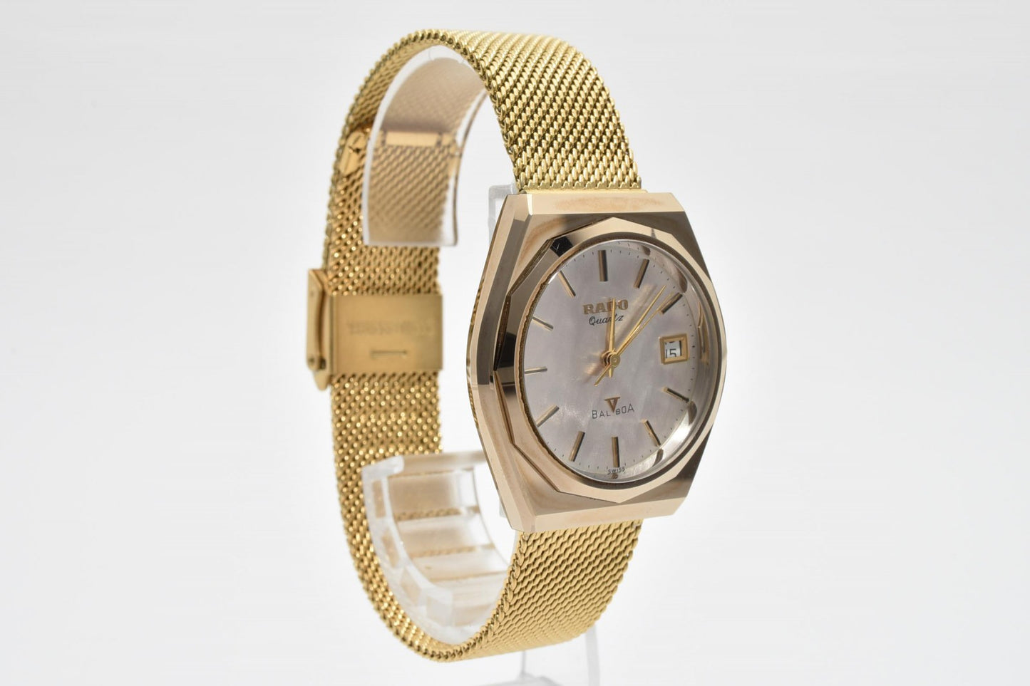 RADO ラドー Balboa バルボア Date レディース 腕時計 ヴィンテージ クオーツ ゴールドカラー シルバー文字盤