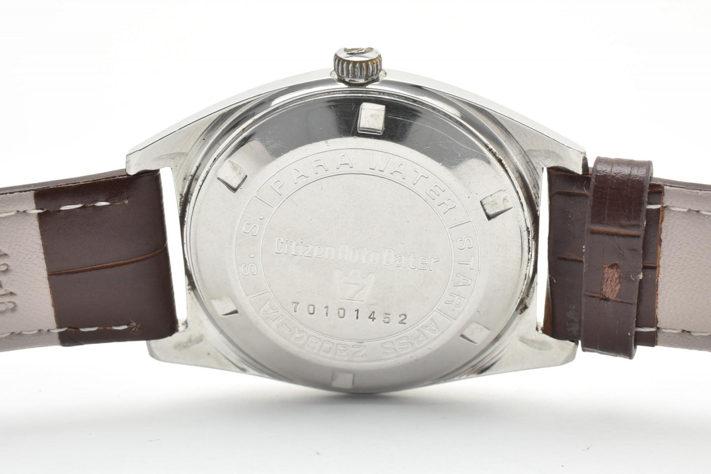 シチズン CITIZEN Compact 21 2806A-TA クオーツ メンズ腕時計 デイデイト シルバー文字盤 レザーベルト