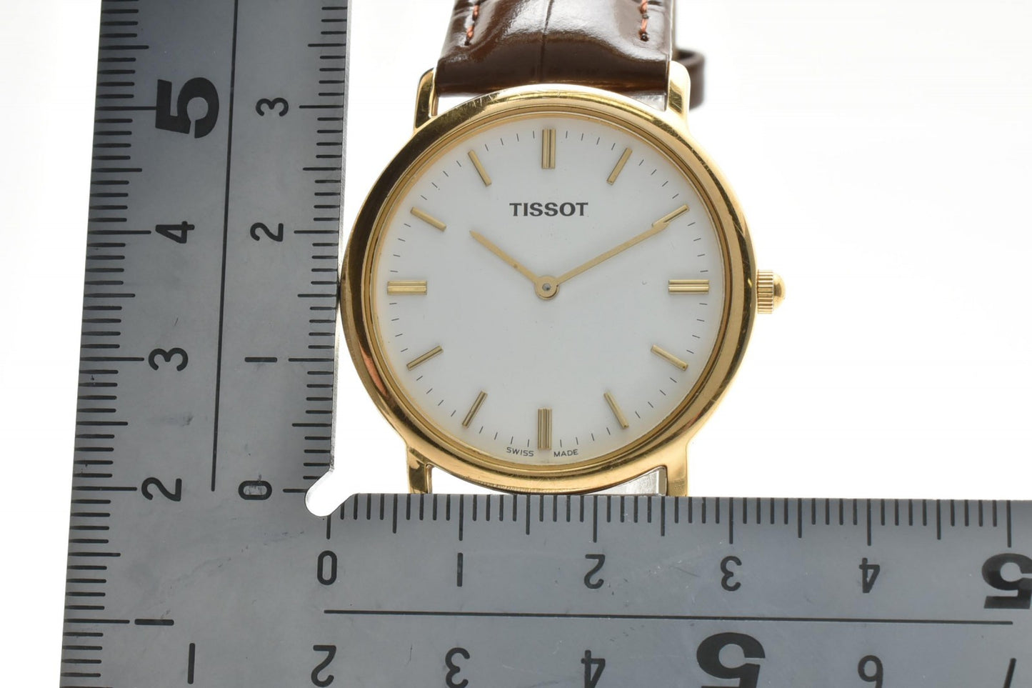 TISSOT C275K クオーツ ドレスウォッチ メンズ腕時計 ホワイト文字盤 GPケース レザーベルト