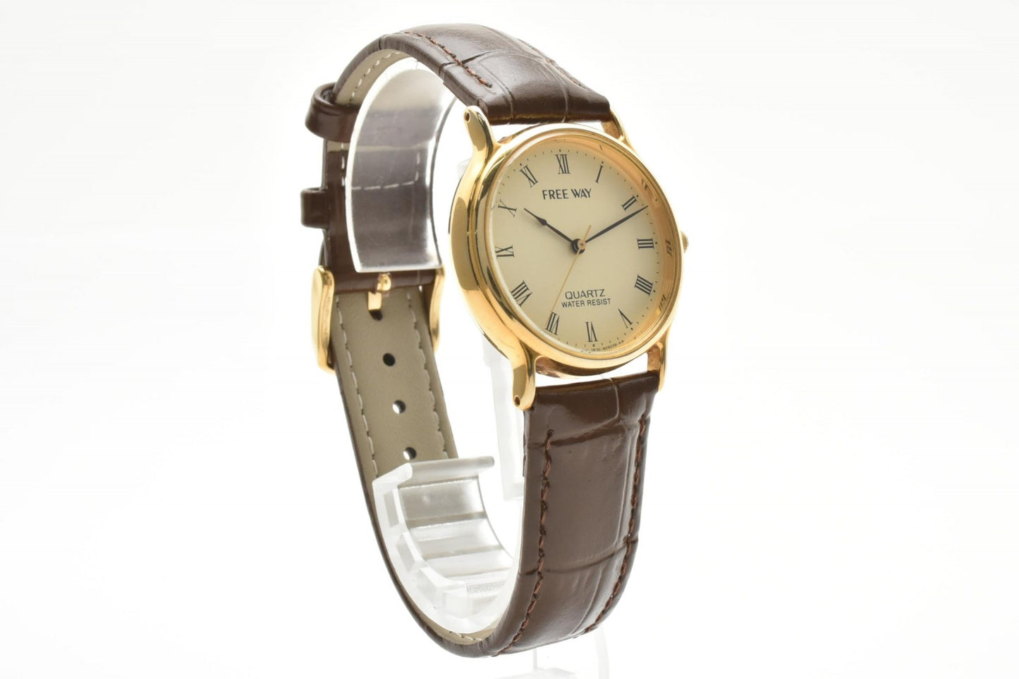 シチズン CITIZEN Free Way 7630-S34286 クオーツ メンズ腕時計 ローマンインデックス ゴールド文字盤 レザーベルト