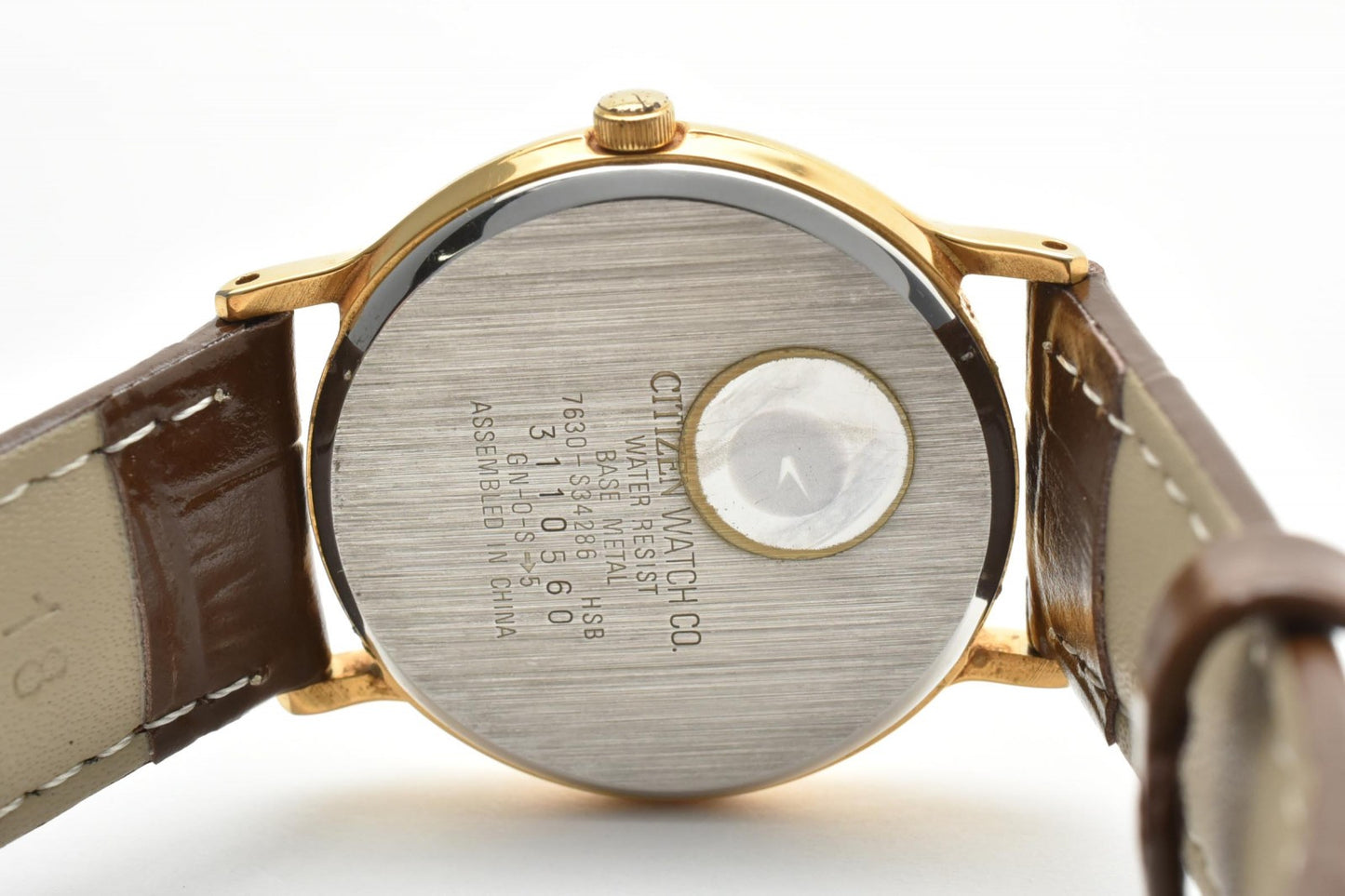 シチズン CITIZEN Free Way 7630-S34286 クオーツ メンズ腕時計 ローマンインデックス ゴールド文字盤 レザーベルト