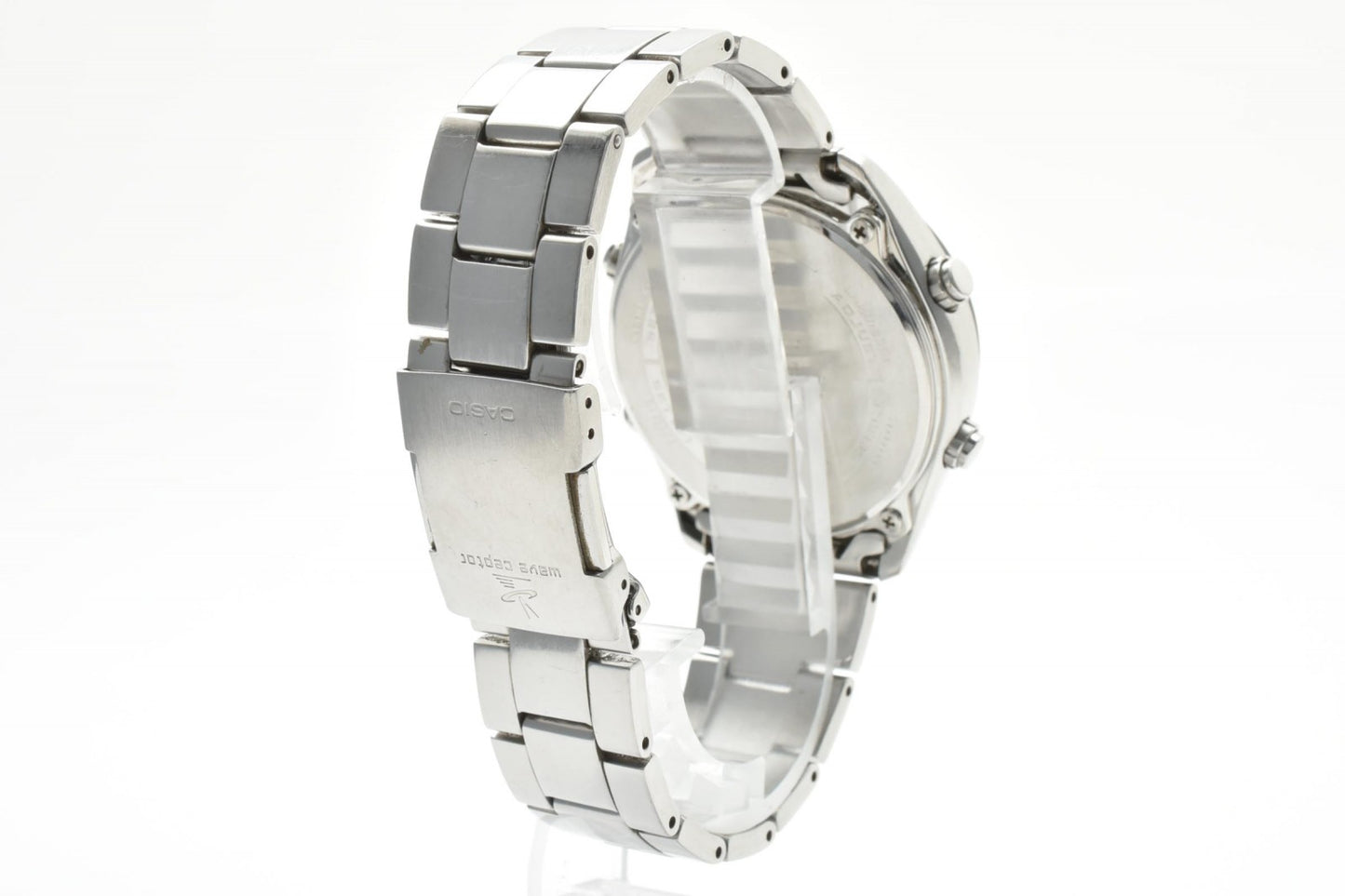 カシオ CASIO Wave Ceptor WVQ-500 電波ソーラー クロノグラフ メンズ腕時計 パープル文字盤 ステンレス