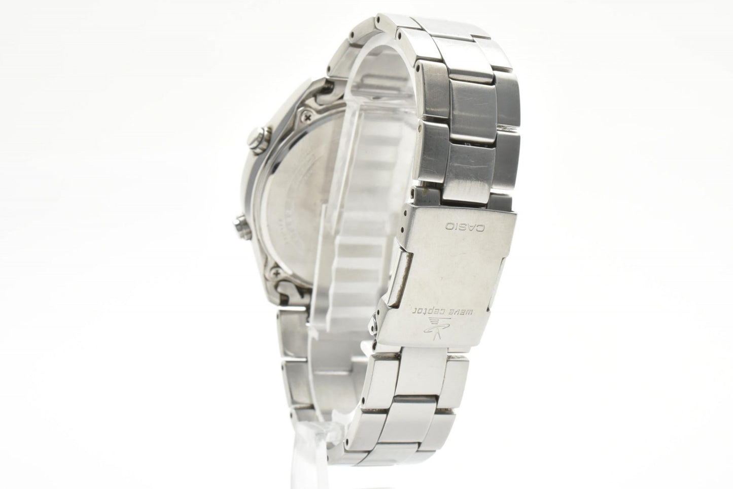 カシオ CASIO Wave Ceptor WVQ-500 電波ソーラー クロノグラフ メンズ腕時計 パープル文字盤 ステンレス