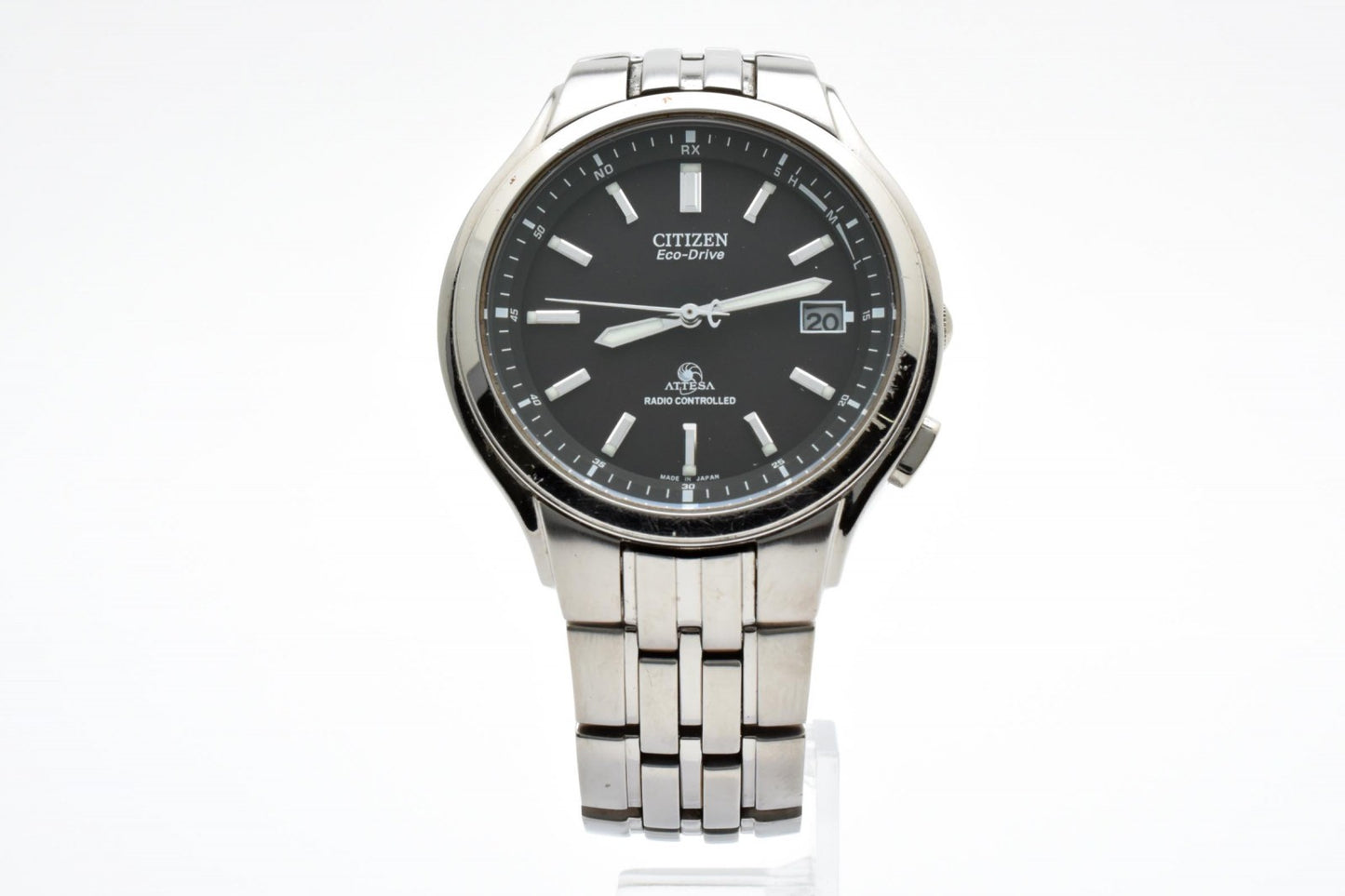 シチズン CITIZEN ATTESA H415-T008631 エコドライブ 電波ソーラー チタン メンズ 腕時計 ブラック文字盤 アテッサ