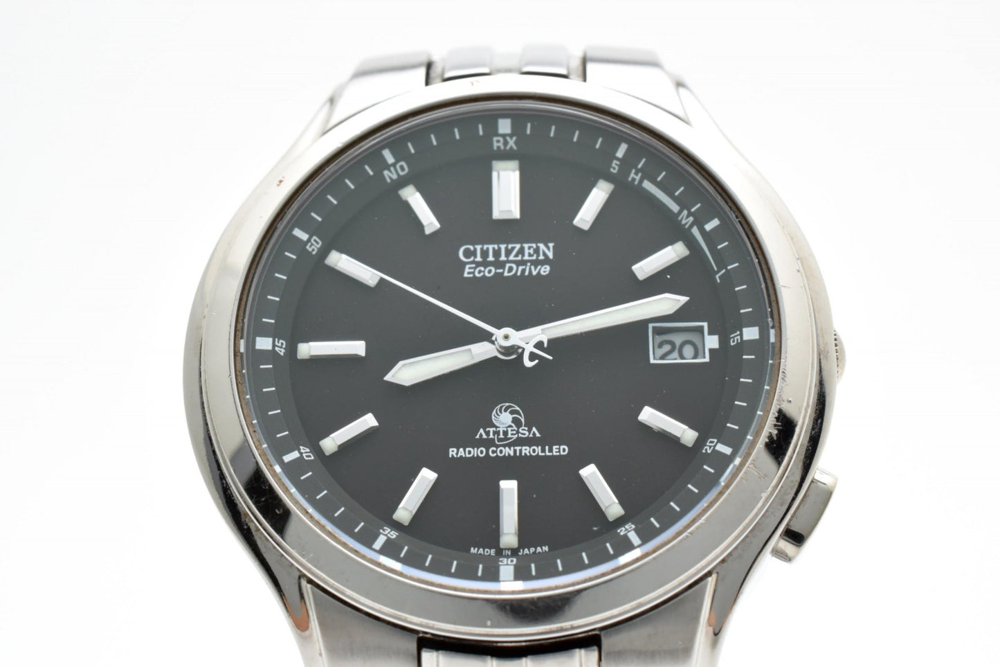 シチズン CITIZEN ATTESA H415-T008631 エコドライブ 電波ソーラー チタン メンズ 腕時計 ブラック文字盤 アテッサ