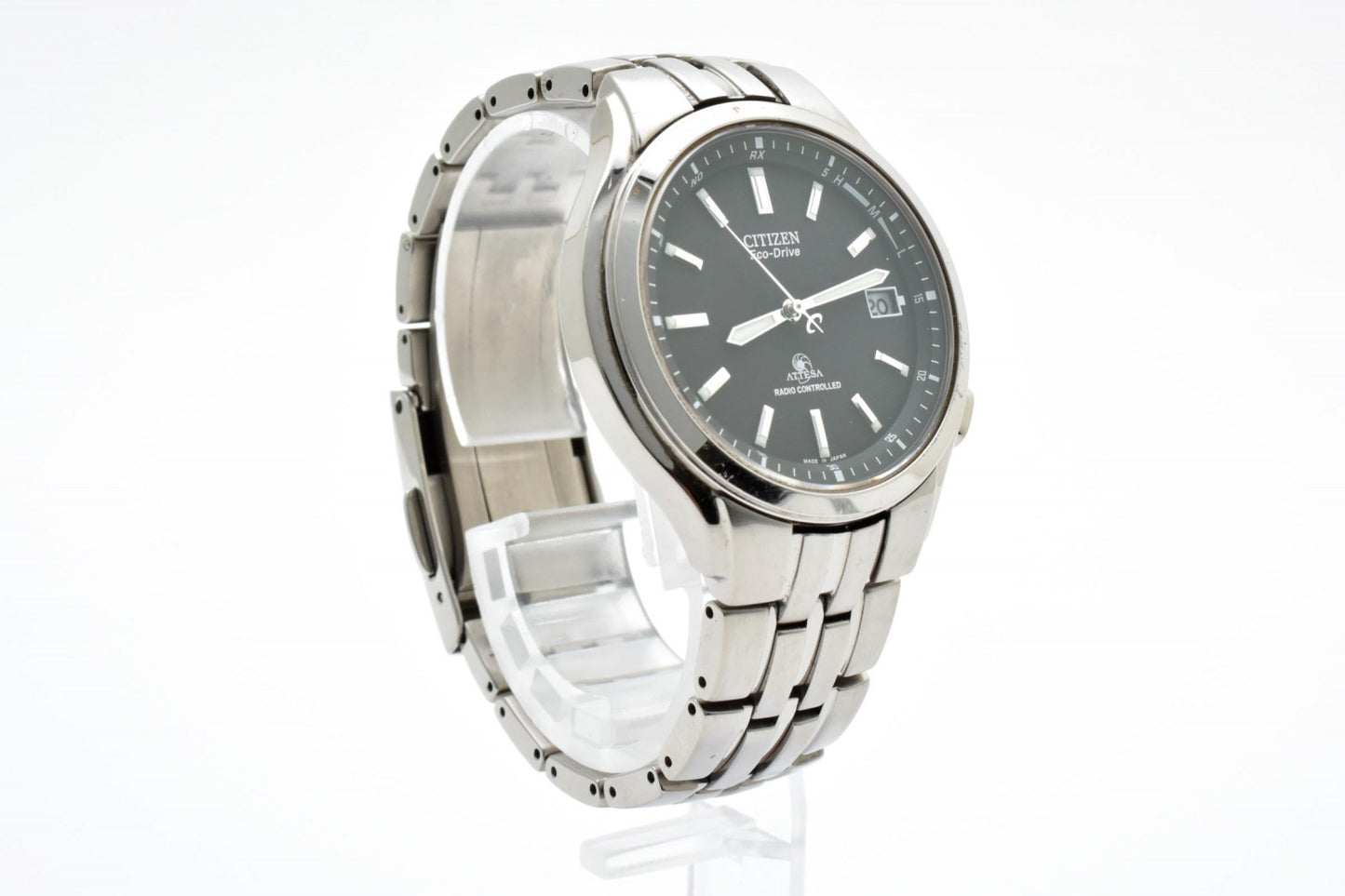 シチズン CITIZEN ATTESA H415-T008631 エコドライブ 電波ソーラー チタン メンズ 腕時計 ブラック文字盤 アテッサ