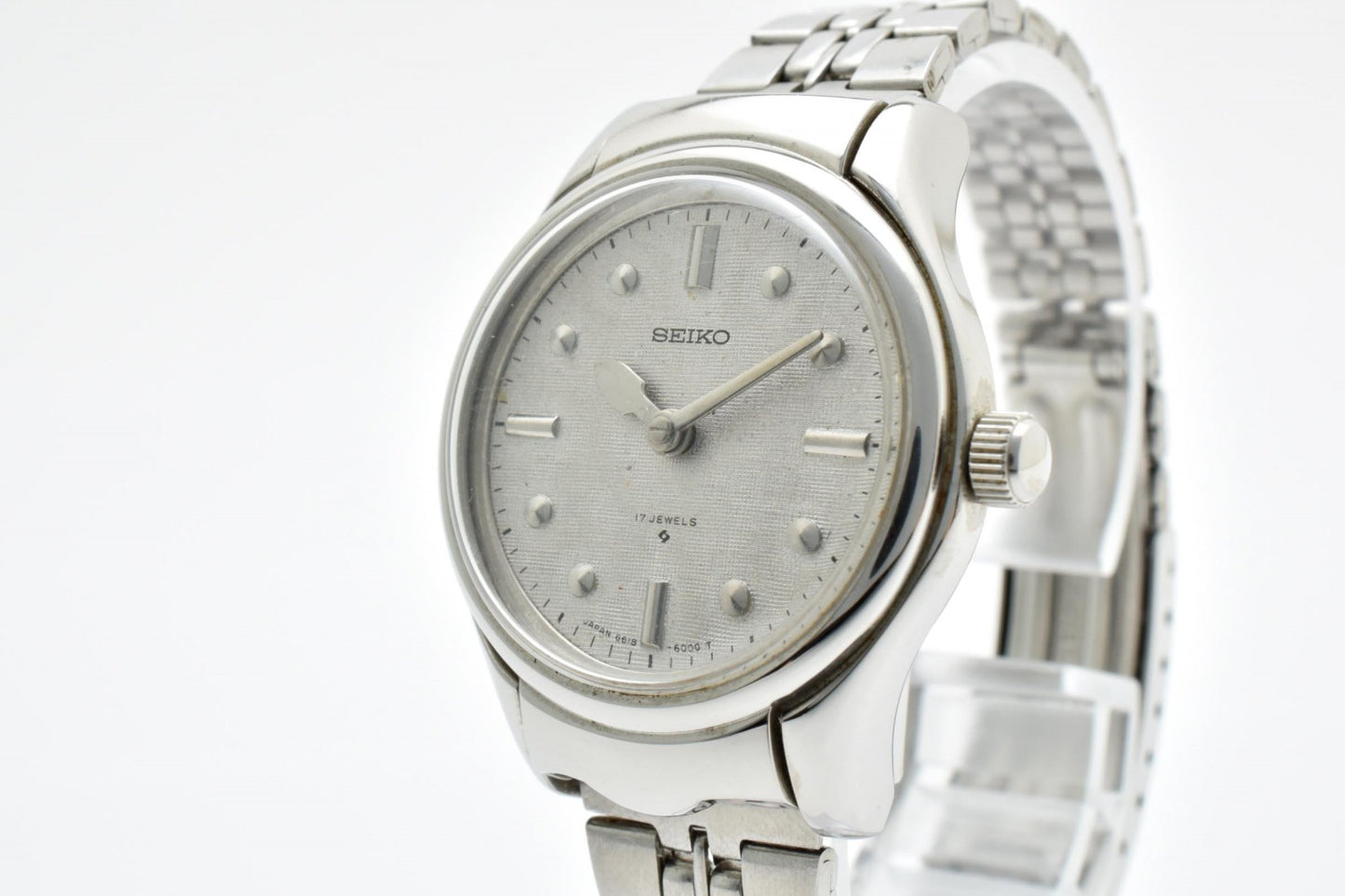 美品 希少 セイコー Seiko 6618-6000 メンズ レディース 腕時計 自動巻き シルバー文字盤 ステンレススチール デイデイト オートマチック ヴィンテージ 1970年代