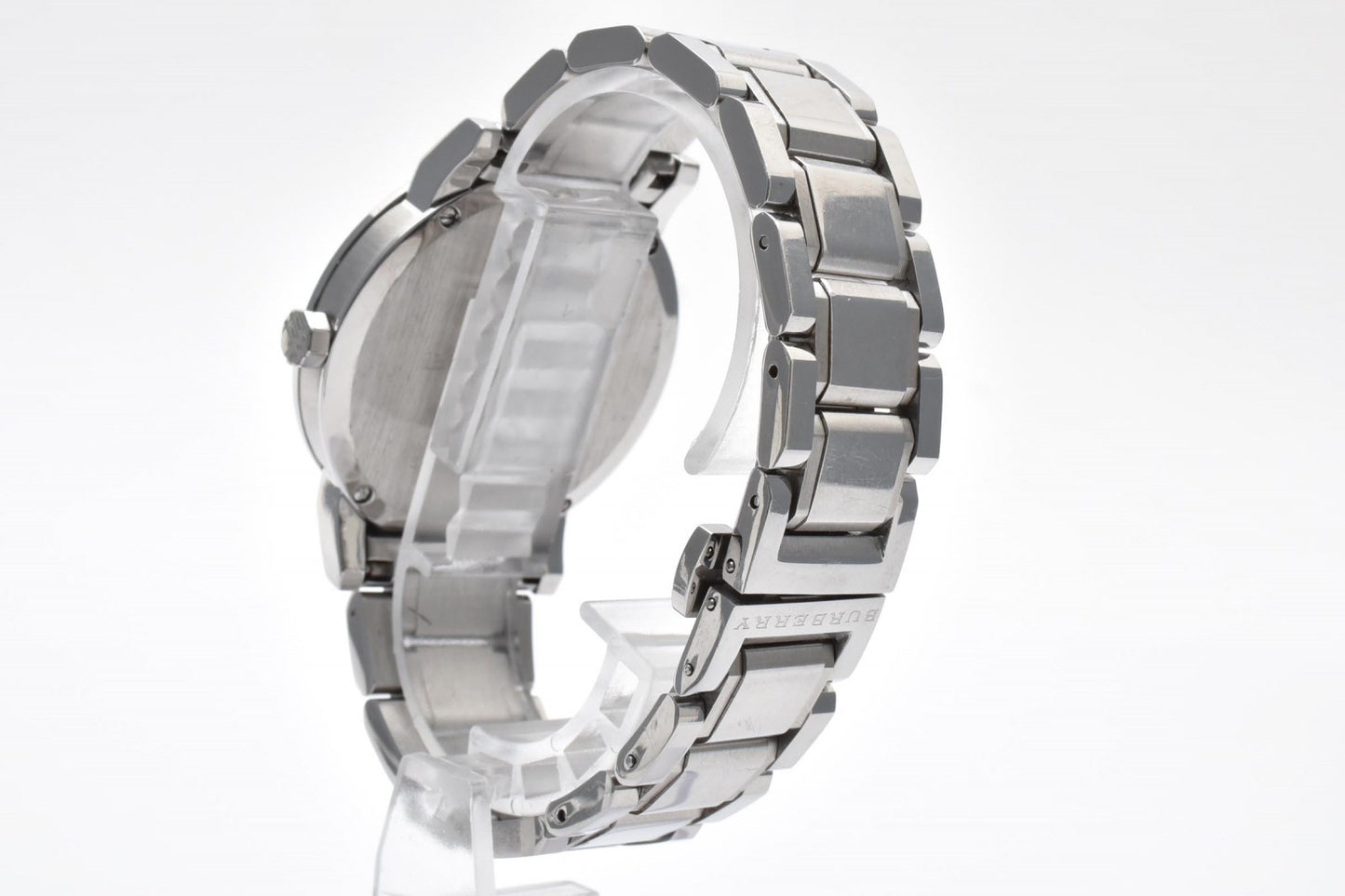 バーバリー Burberry BU9000 メンズ腕時計 シルバー文字盤 デイト表示 ステンレススチール クォーツ ラウンドケース 38mm