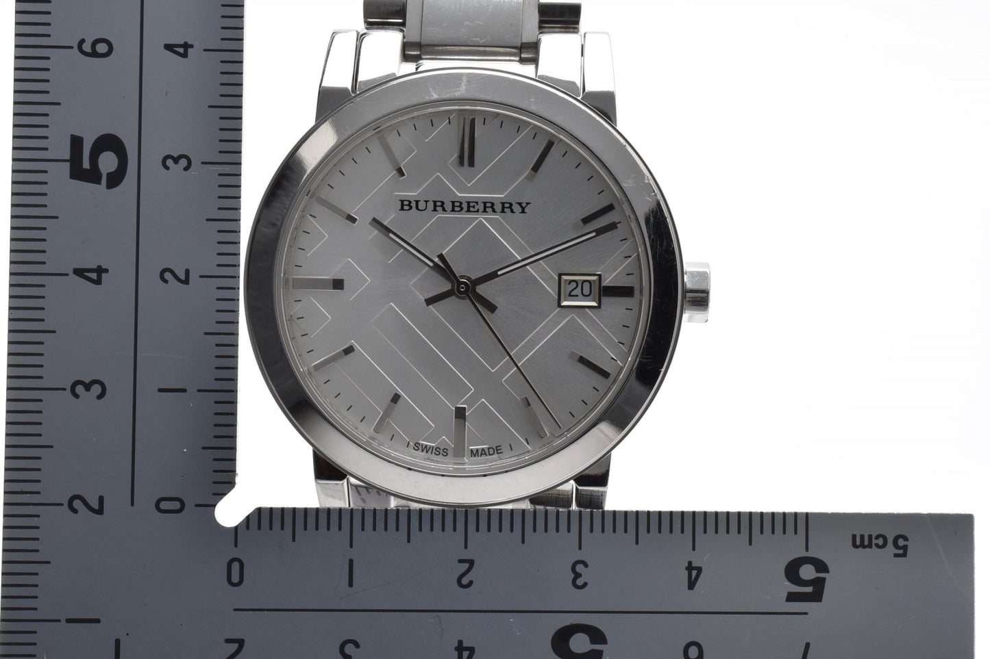 バーバリー Burberry BU9000 メンズ腕時計 シルバー文字盤 デイト表示 ステンレススチール クォーツ ラウンドケース 38mm
