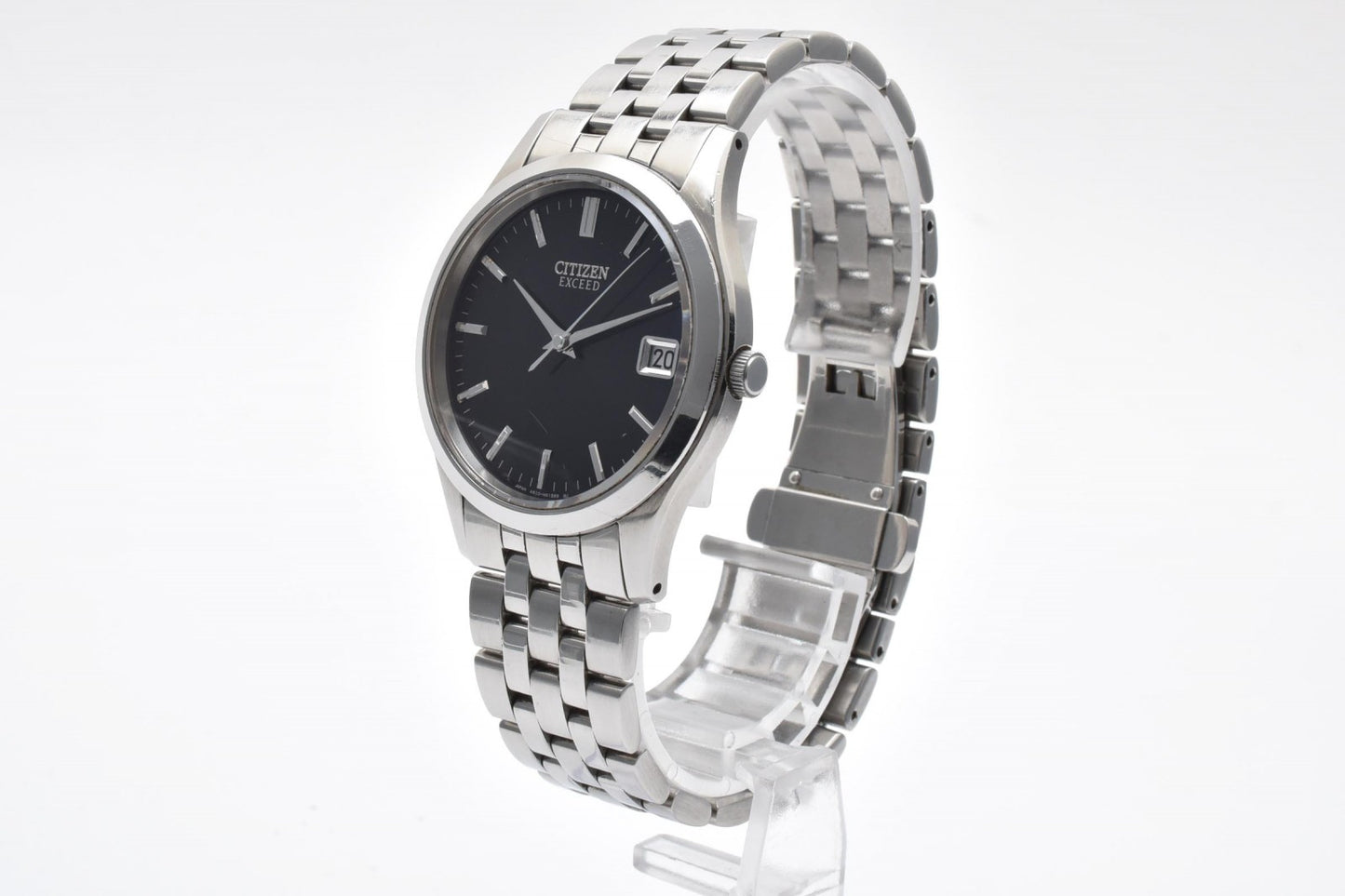 シチズン Citizen EXCEED エクシード A670-H20479 メンズ腕時計 ブラック文字盤 デイト表示 ソーラー エコドライブ ステンレススチール 35mm