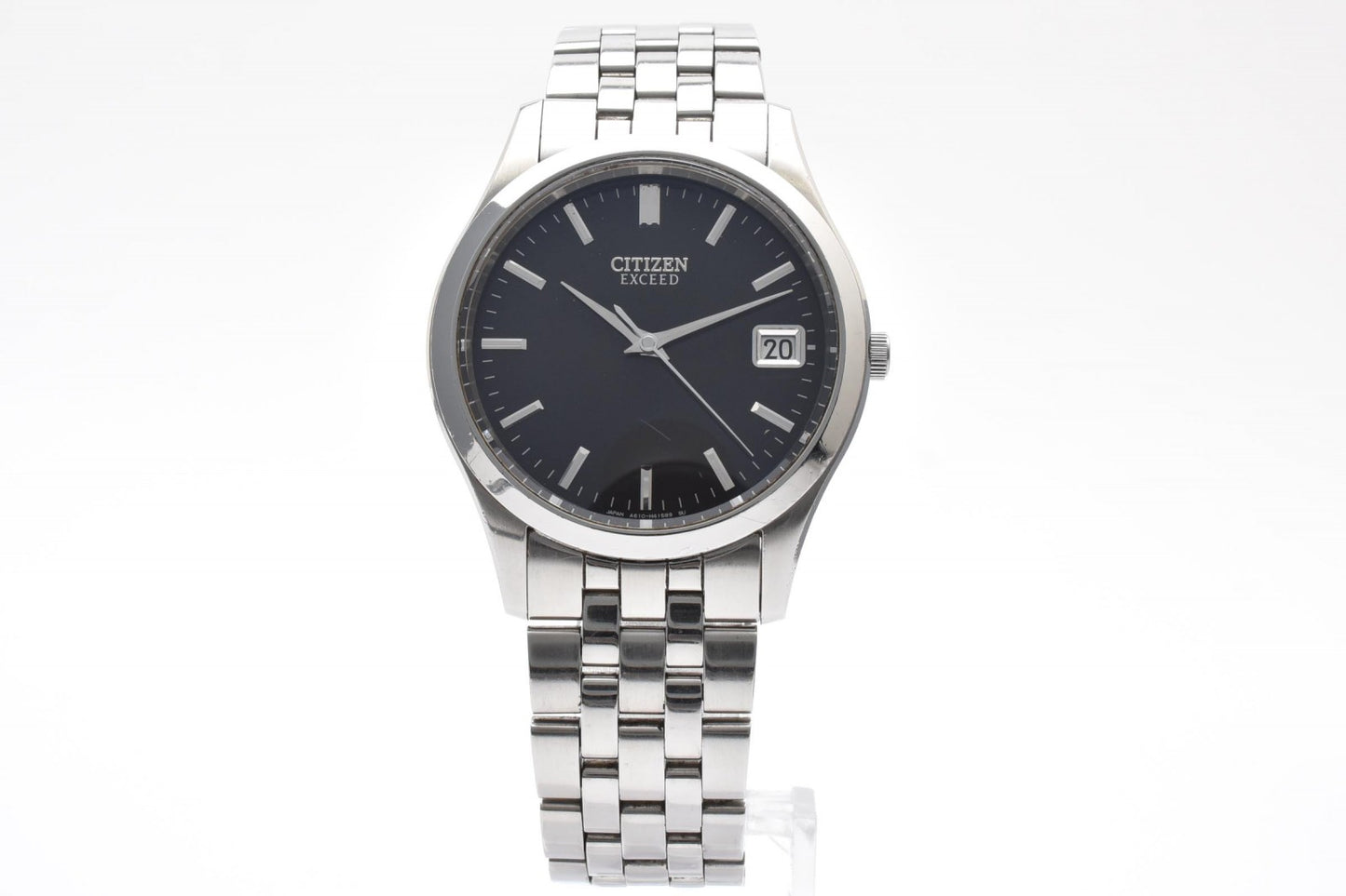 シチズン Citizen EXCEED エクシード A670-H20479 メンズ腕時計 ブラック文字盤 デイト表示 ソーラー エコドライブ ステンレススチール 35mm