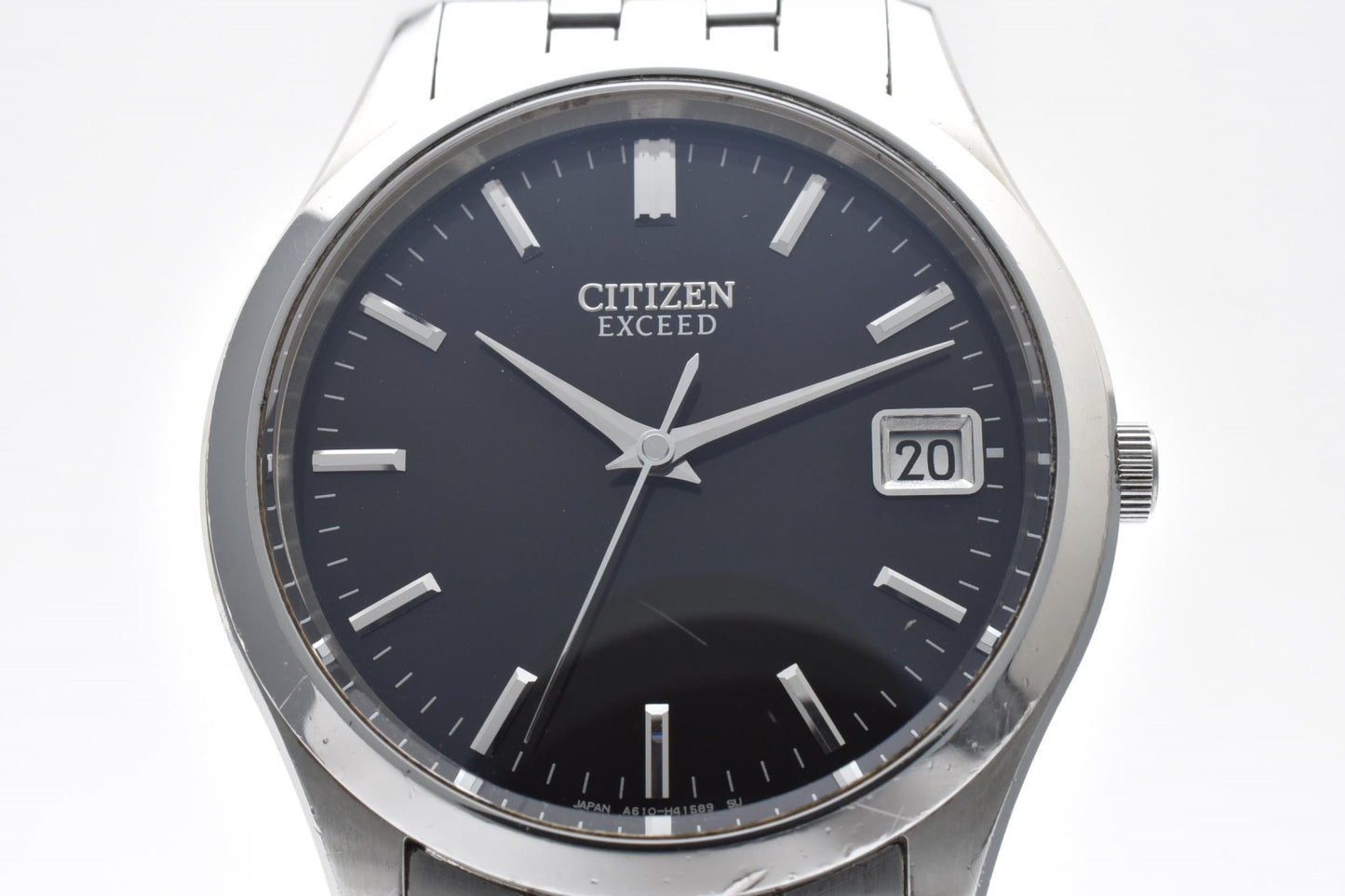 シチズン Citizen EXCEED エクシード A670-H20479 メンズ腕時計 ブラック文字盤 デイト表示 ソーラー エコドライブ ステンレススチール 35mm