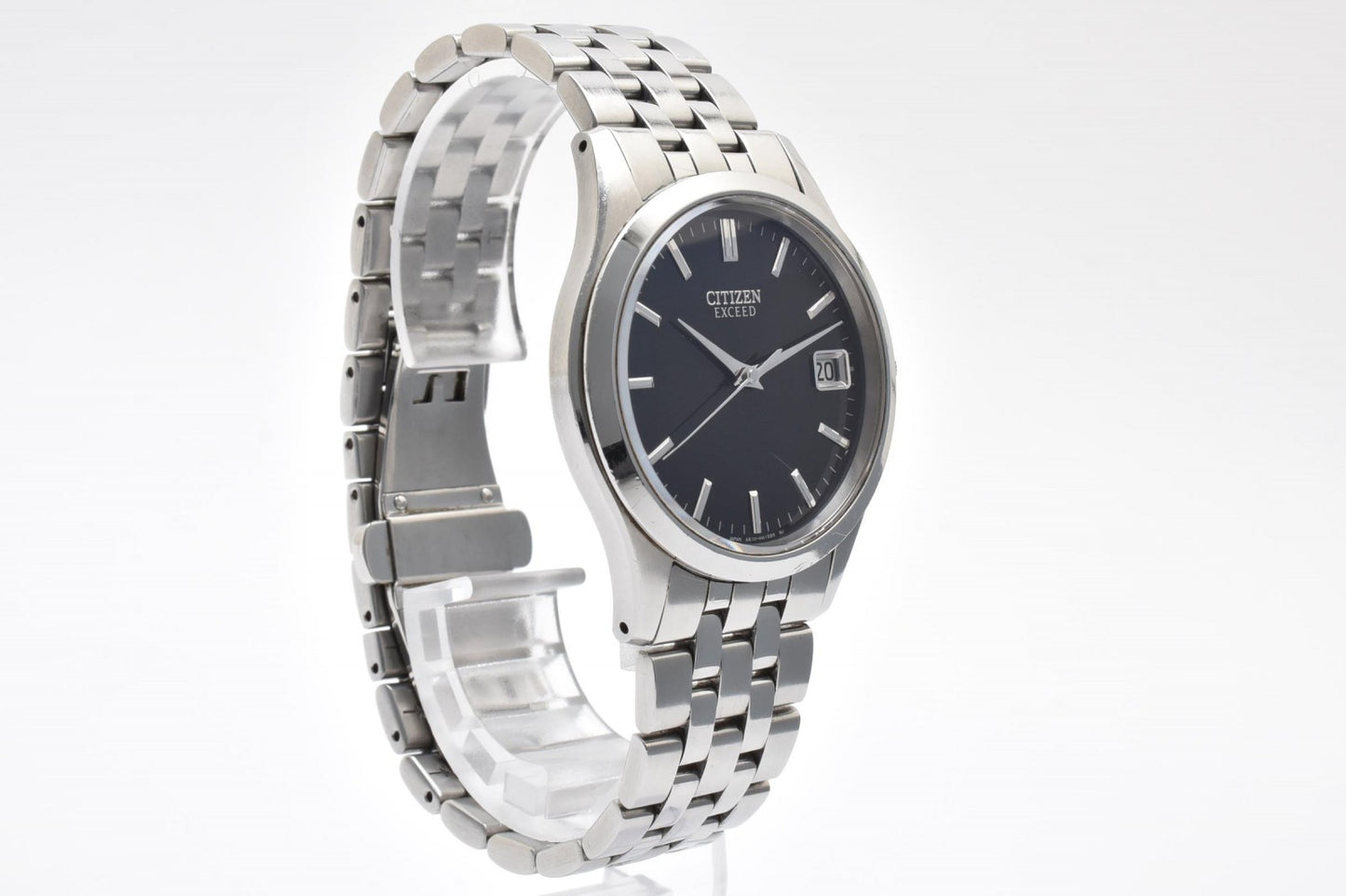 シチズン Citizen EXCEED エクシード A670-H20479 メンズ腕時計 ブラック文字盤 デイト表示 ソーラー エコドライブ ステンレススチール 35mm