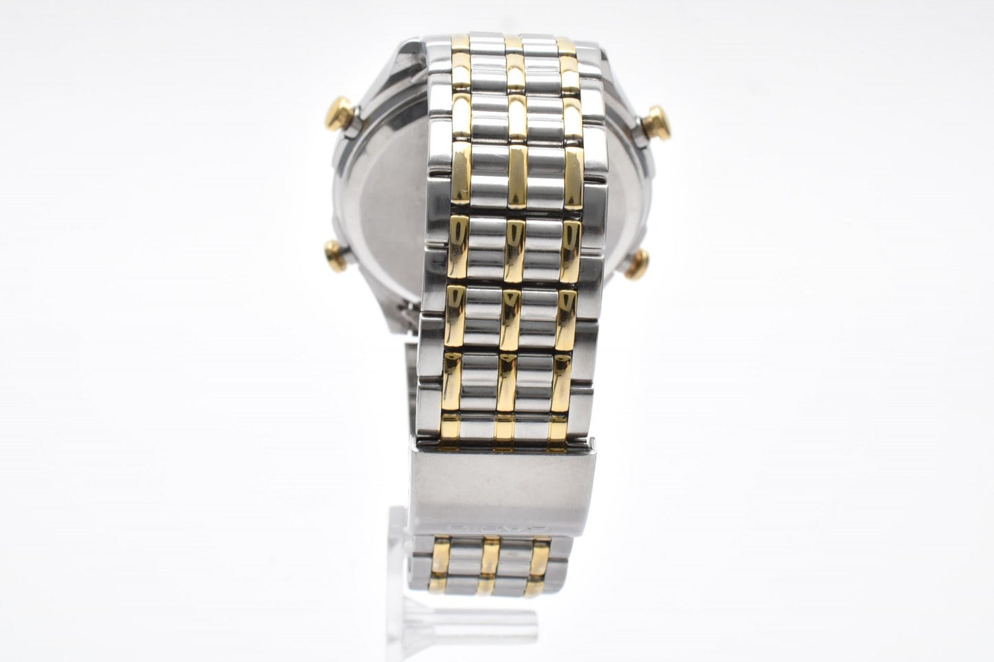 カシオ Casio AW-600 アナデジ メンズ腕時計 シルバー文字盤 コンビカラー ステンレススチール クォーツ 多機能表示 ヴィンテージ 1990年代 2000年代
