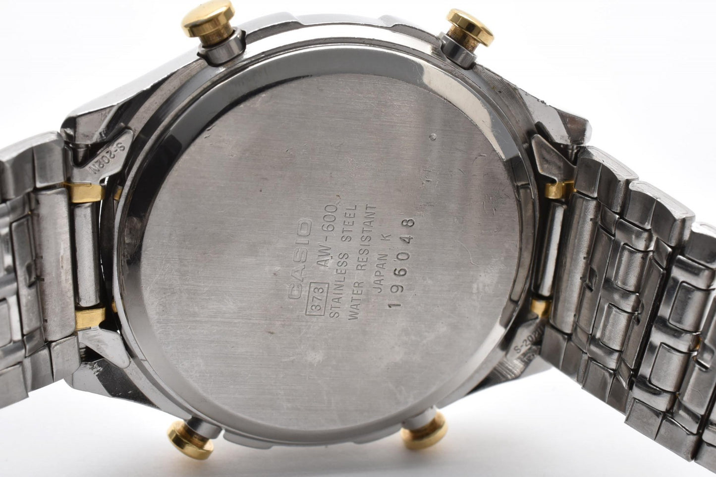 カシオ Casio AW-600 アナデジ メンズ腕時計 シルバー文字盤 コンビカラー ステンレススチール クォーツ 多機能表示 ヴィンテージ 1990年代 2000年代