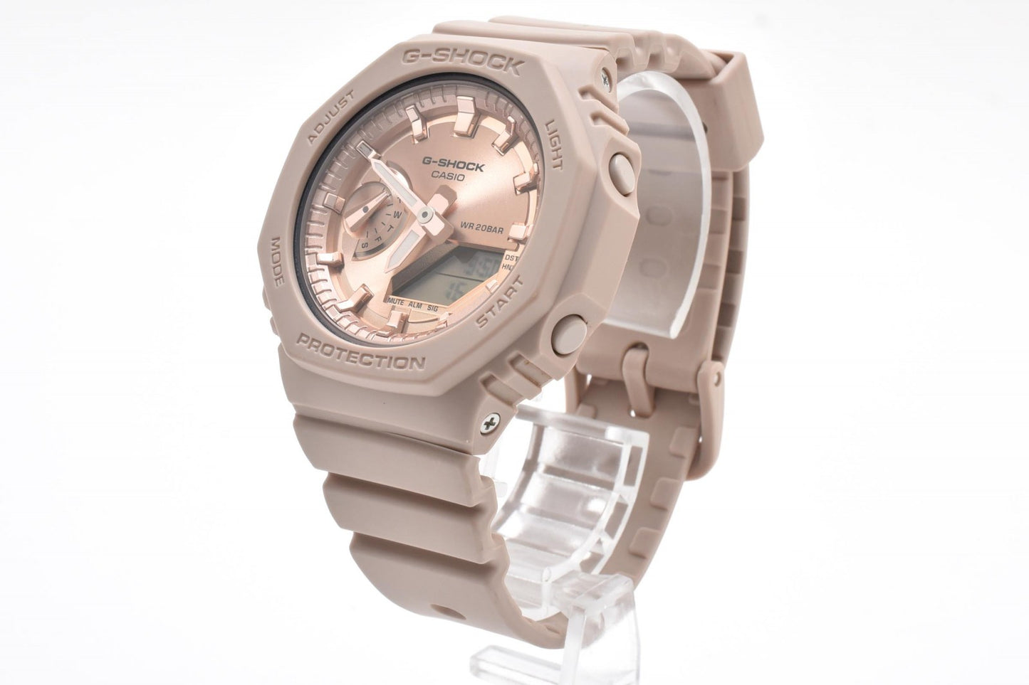 カシオ Casio G-SHOCK GMA-S2100 レディース腕時計 ミッドサイズ アナデジ ピンクゴールド文字盤 樹脂ケース 樹脂ベルト 耐衝撃構造 2020年代