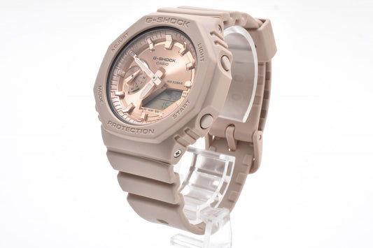 カシオ Casio G-SHOCK GMA-S2100 レディース腕時計 ミッドサイズ アナデジ ピンクゴールド文字盤 樹脂ケース 樹脂ベルト 耐衝撃構造 2020年代