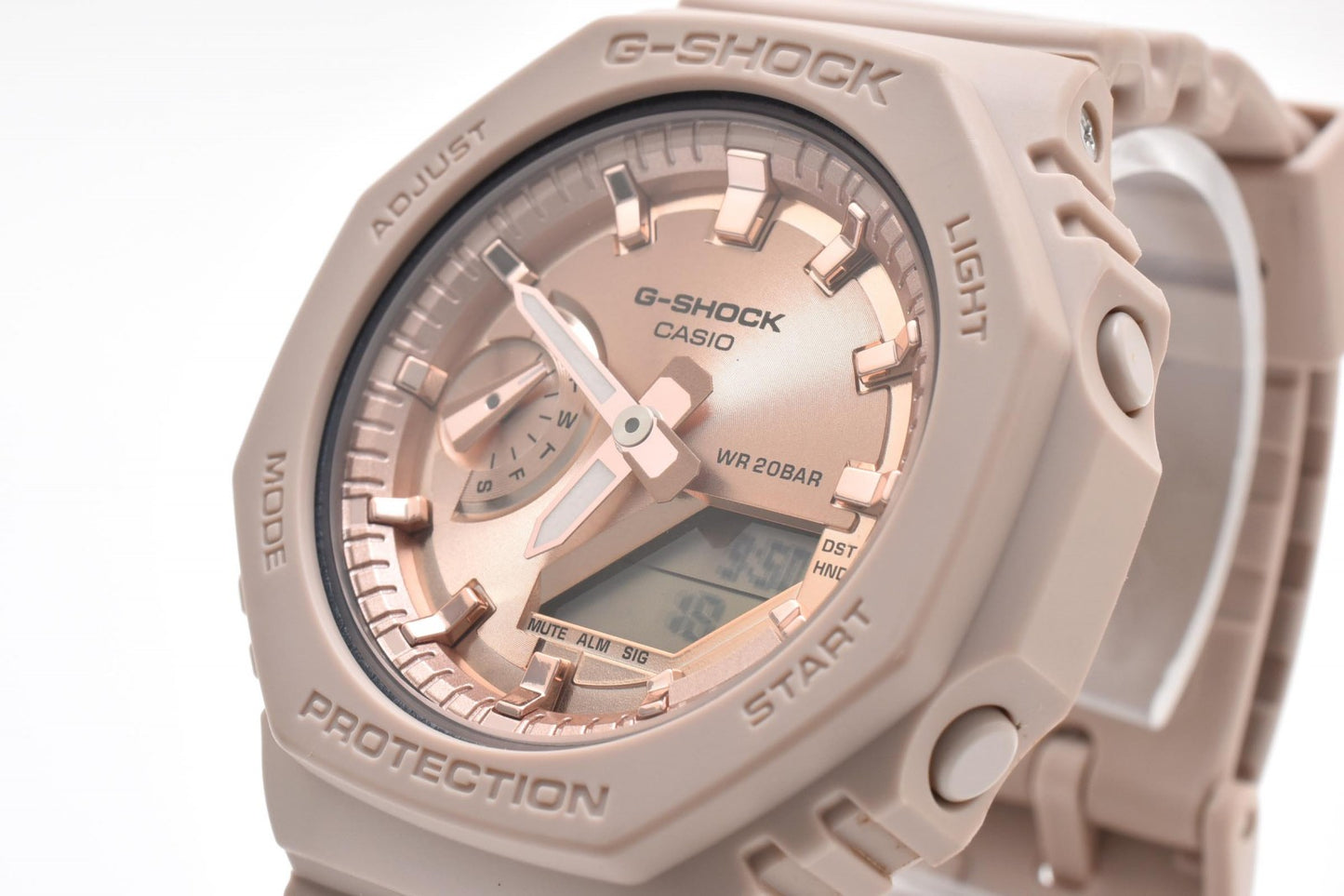 カシオ Casio G-SHOCK GMA-S2100 レディース腕時計 ミッドサイズ アナデジ ピンクゴールド文字盤 樹脂ケース 樹脂ベルト 耐衝撃構造 2020年代