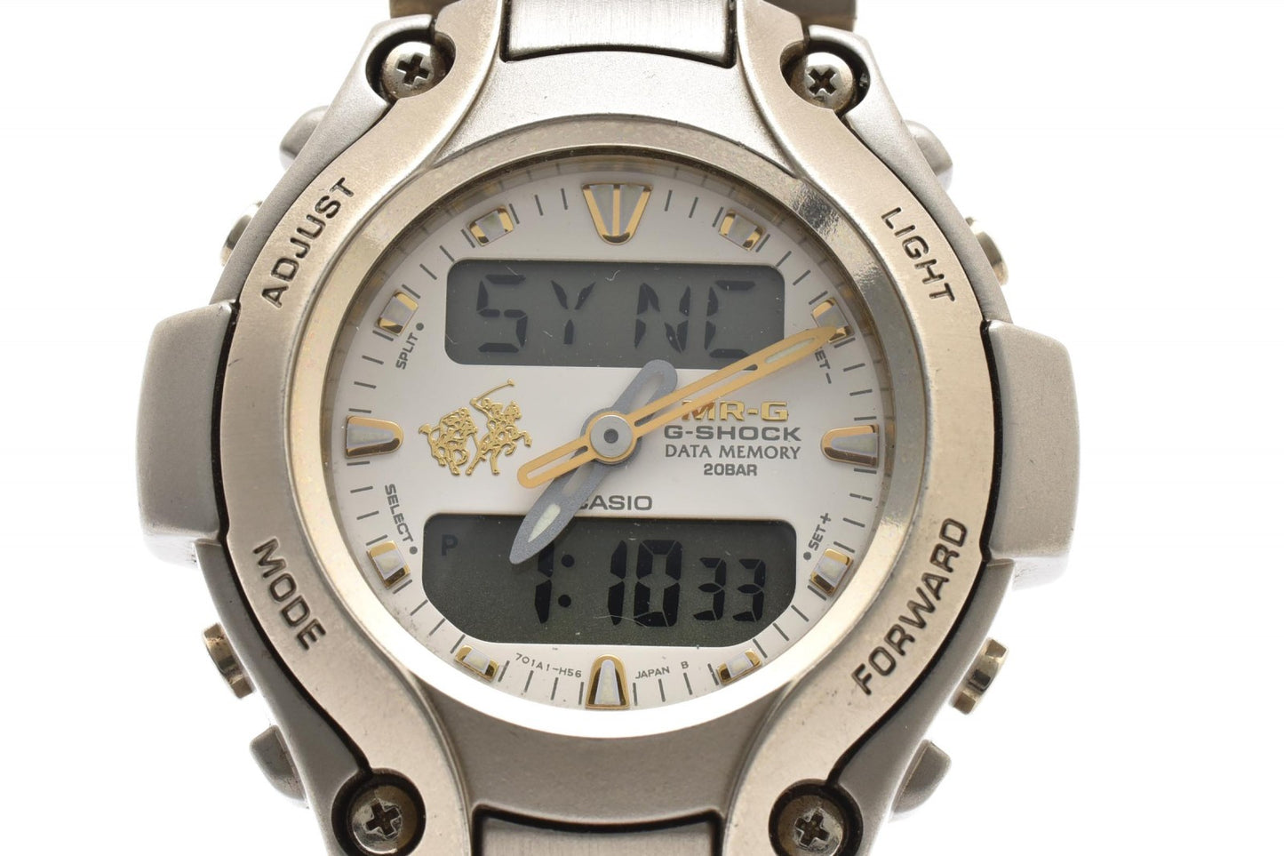 カシオ Casio G-SHOCK MR-G MRG-130 ラルフローレン コラボ メンズ腕時計 チタン アナデジ アイボリー文字盤 MR-Gシリーズ ヴィンテージ 1990年代