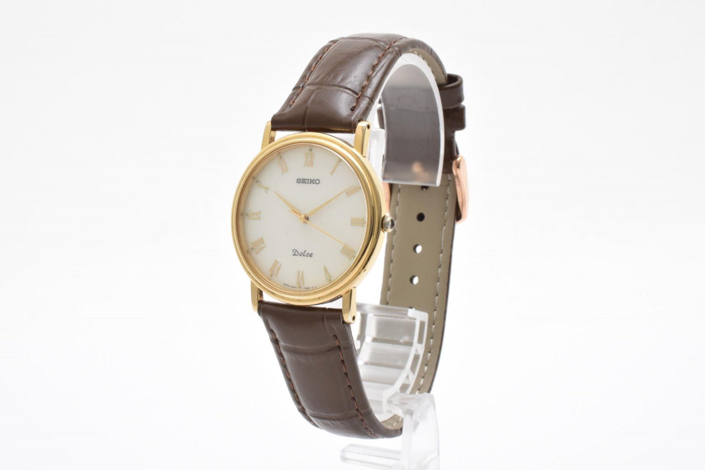 セイコー Seiko Dolce 8N41-7030 メンズ腕時計 クオーツ 薄型 ドレスウォッチ ローマンインデックス シルバーダイヤル ヴィンテージ