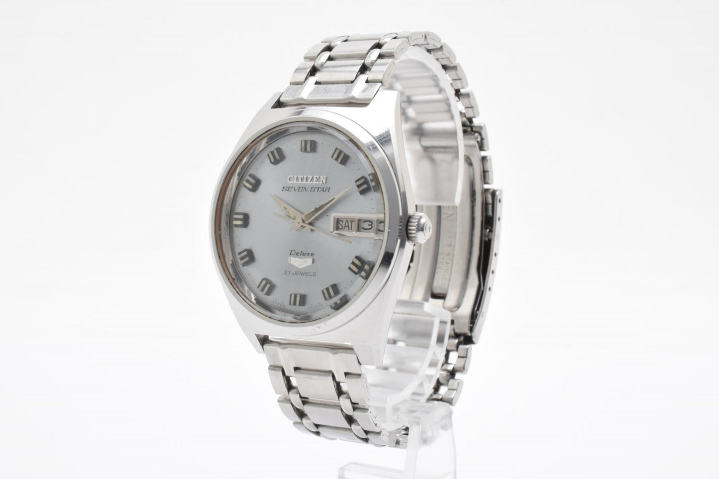 シチズン Citizen Seven Star Deluxe 4-520246Y 自動巻き メンズ腕時計 21石 デイデイト シルバーグレーダイヤル ヴィンテージ 1970年代