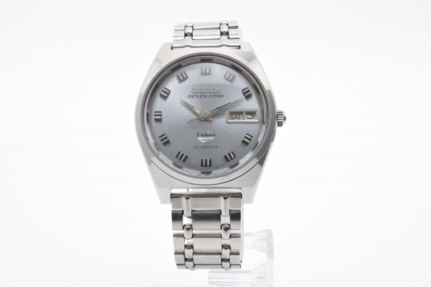 シチズン Citizen Seven Star Deluxe 4-520246Y 自動巻き メンズ腕時計 21石 デイデイト シルバーグレーダイヤル ヴィンテージ 1970年代