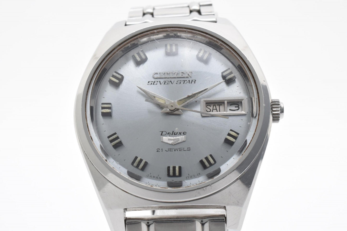 シチズン Citizen Seven Star Deluxe 4-520246Y 自動巻き メンズ腕時計 21石 デイデイト シルバーグレーダイヤル ヴィンテージ 1970年代