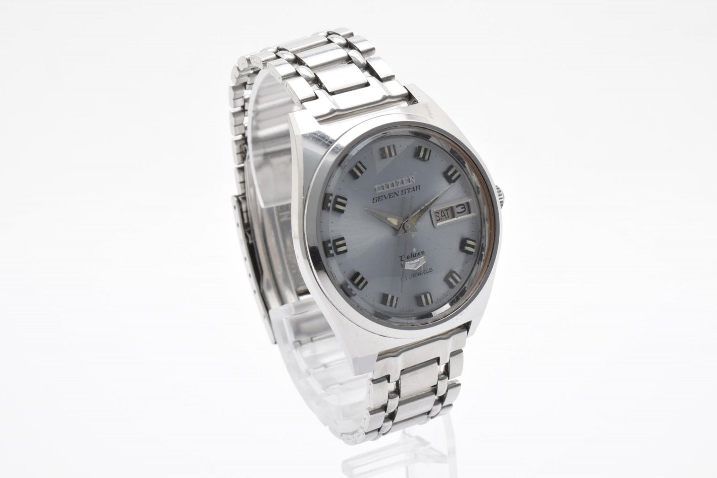 シチズン Citizen Seven Star Deluxe 4-520246Y 自動巻き メンズ腕時計 21石 デイデイト シルバーグレーダイヤル ヴィンテージ 1970年代