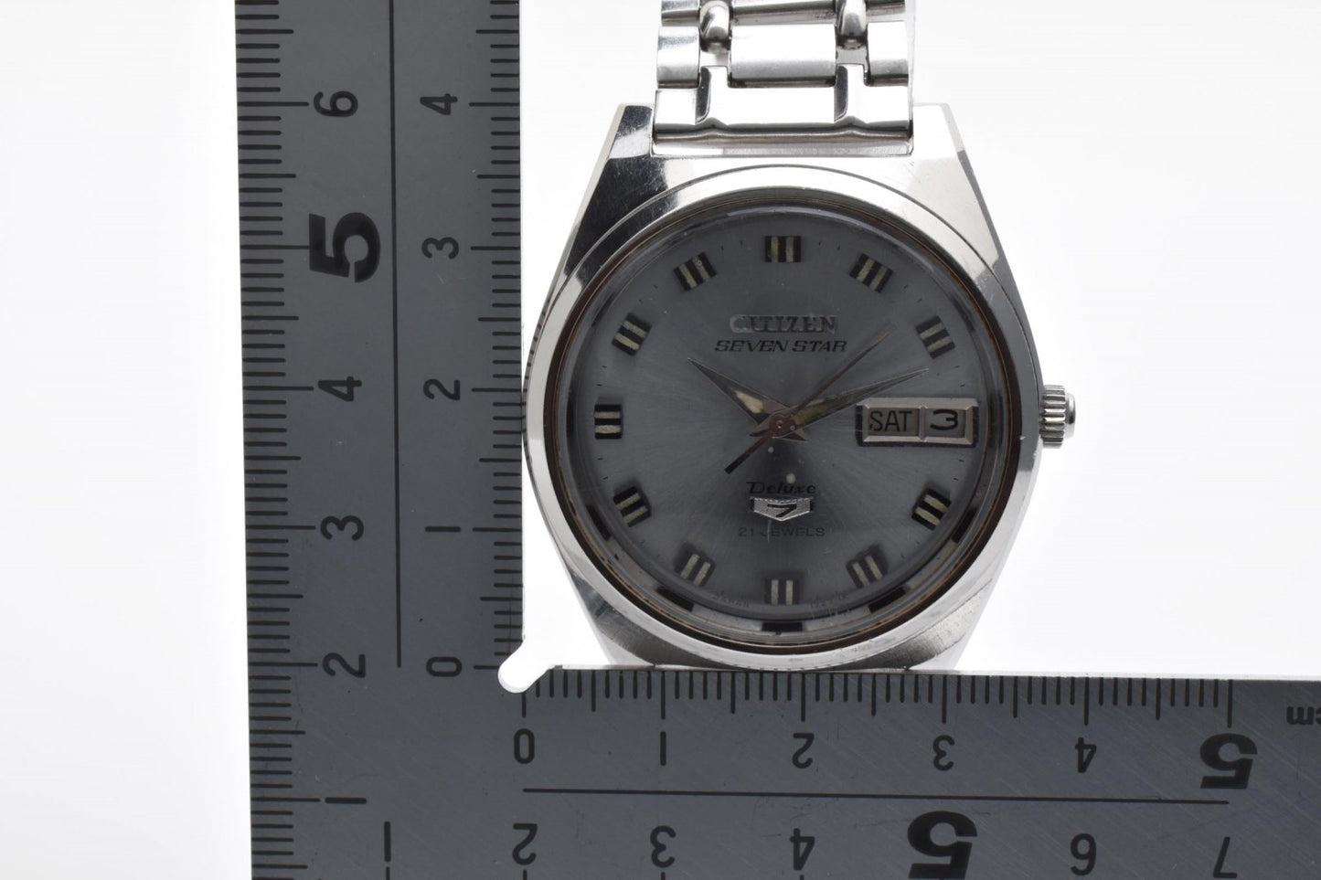 シチズン Citizen Seven Star Deluxe 4-520246Y 自動巻き メンズ腕時計 21石 デイデイト シルバーグレーダイヤル ヴィンテージ 1970年代