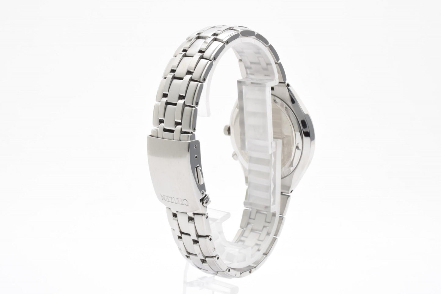 シチズン Citizen H415-S033047 メンズ腕時計 エコドライブ 電波ソーラー ブラック文字盤 デイト ステンレススチール 箱付き
