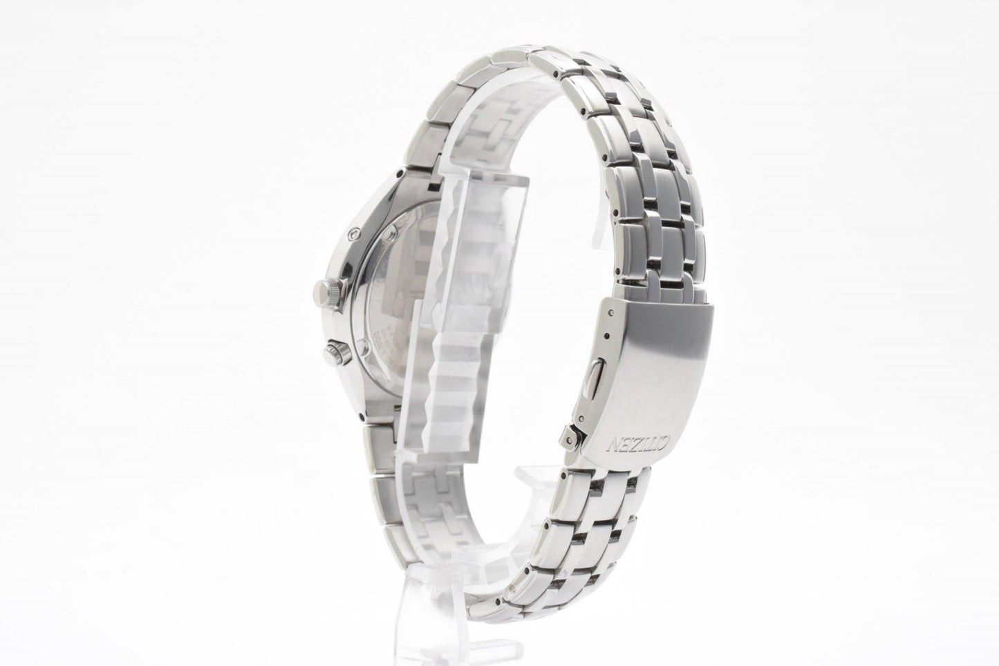 シチズン Citizen H415-S033047 メンズ腕時計 エコドライブ 電波ソーラー ブラック文字盤 デイト ステンレススチール 箱付き