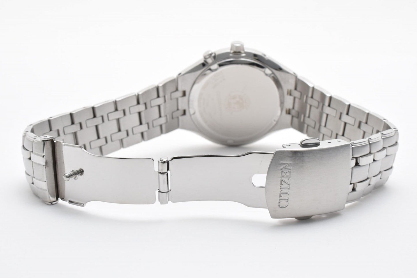 シチズン Citizen H415-S033047 メンズ腕時計 エコドライブ 電波ソーラー ブラック文字盤 デイト ステンレススチール 箱付き