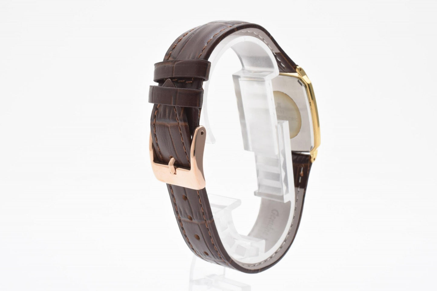 シチズン Citizen EXCEED エクシード クォーツ ドレスウォッチ ゴールド文字盤 GP SS 角型ケース レザーベルト ヴィンテージ 1990年代