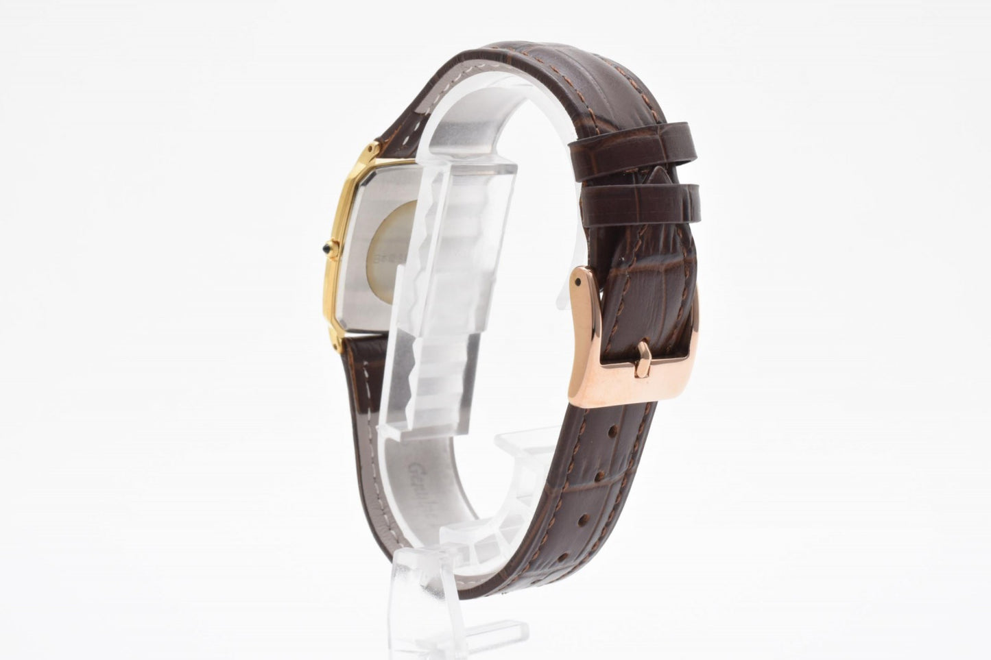 シチズン Citizen EXCEED エクシード クォーツ ドレスウォッチ ゴールド文字盤 GP SS 角型ケース レザーベルト ヴィンテージ 1990年代