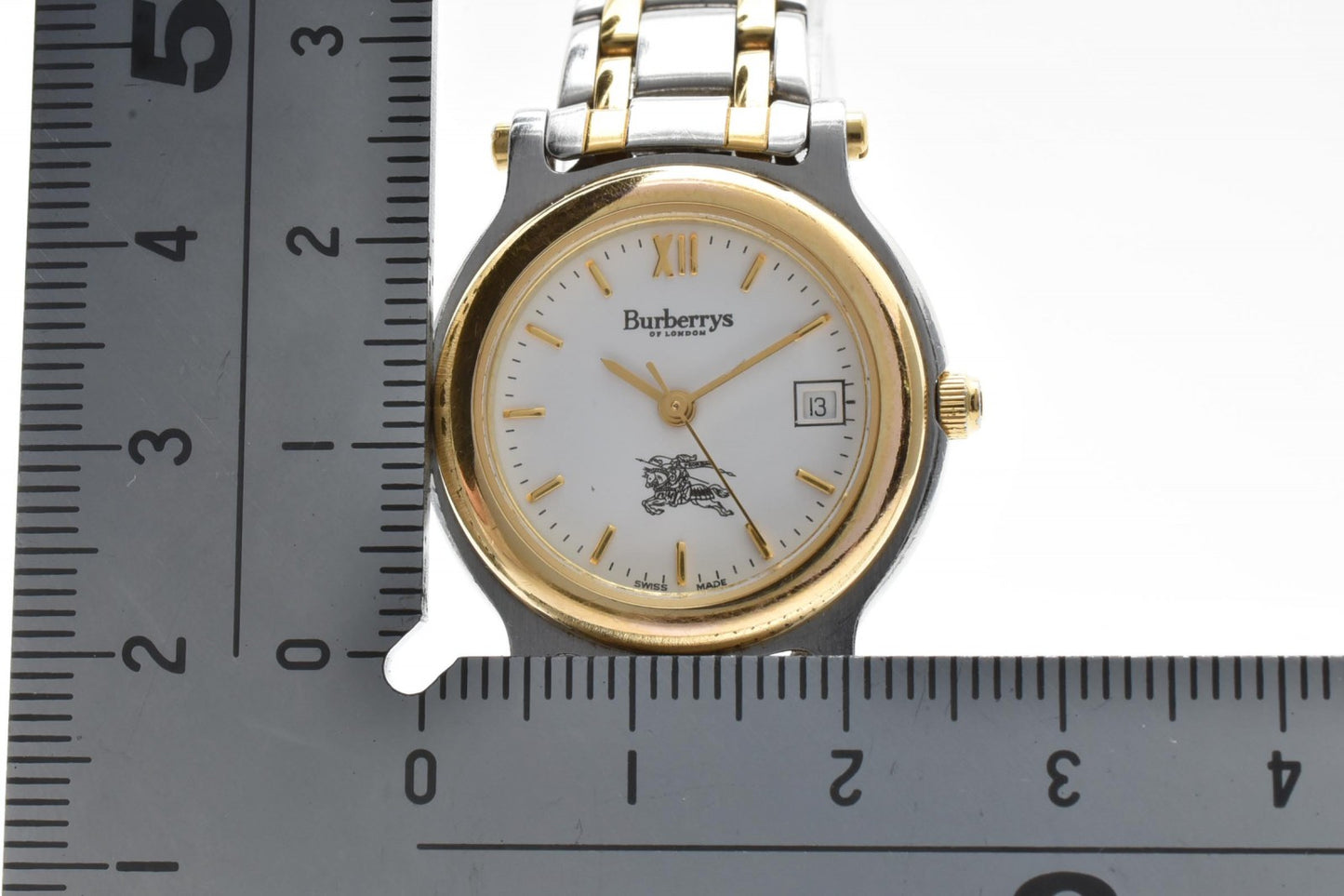 BURBERRY バーバリー 8100 レディース クォーツ 腕時計 デイト シルバー ゴールドコンビ ステンレス ドレスウォッチ