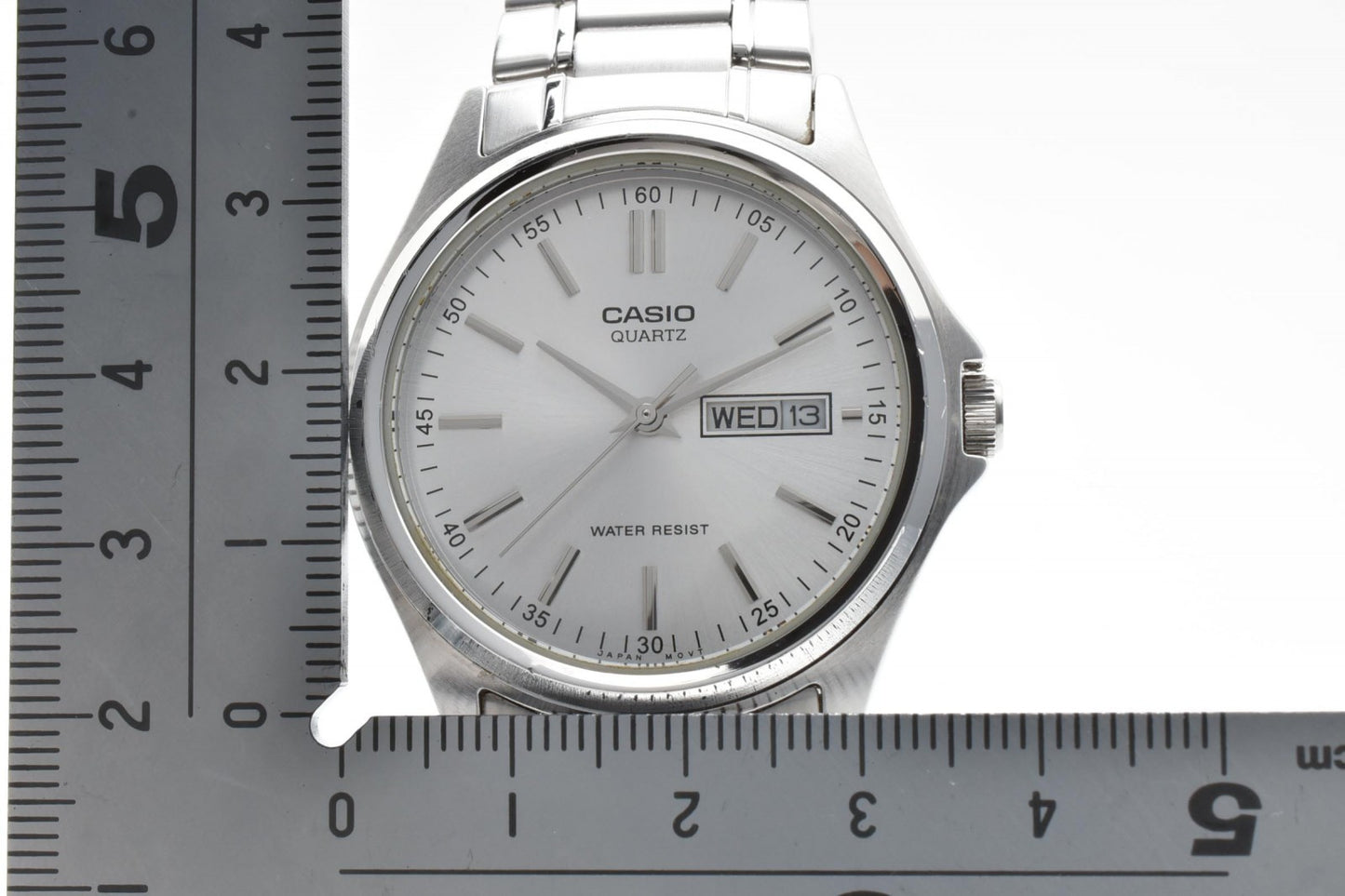 CASIO カシオ MTP-1239DJ メンズ クォーツ 腕時計 デイデイト シルバー文字盤 ステンレス ブレスウォッチ