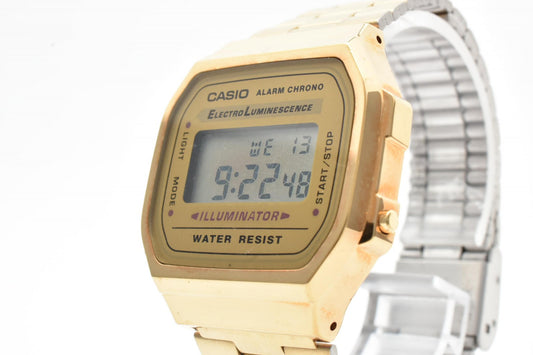 CASIO カシオ A168 メンズ デジタル 腕時計 ゴールドカラー スクエア デジタルウォッチ ヴィンテージ