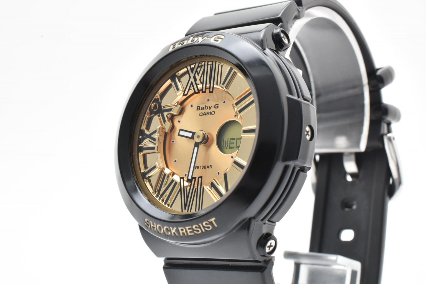CASIO カシオ Baby-G レディース アナデジ 腕時計 ブラック ゴールド BGAシリーズ 樹脂ベルト クォーツ