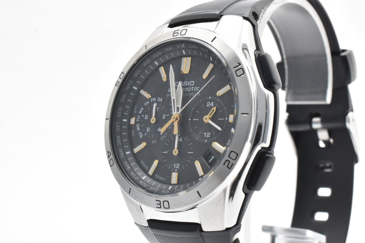 CASIO カシオ Wave Ceptor WVQ-M410 メンズ 電波ソーラー 腕時計 ブラック文字盤 アナログ ラバーベルト