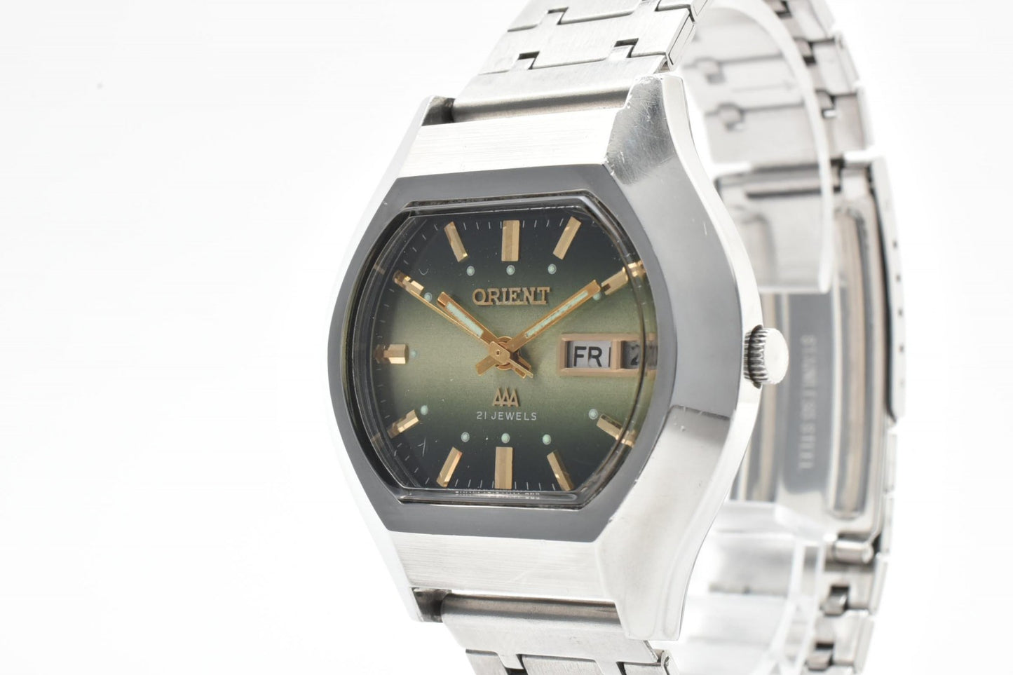 ORIENT オリエント -40 メンズ 自動巻き 腕時計 グリーングラデーション デイデイト ヴィンテージ ステンレス