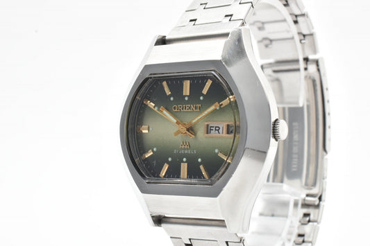 ORIENT オリエント -40 メンズ 自動巻き 腕時計 グリーングラデーション デイデイト ヴィンテージ ステンレス