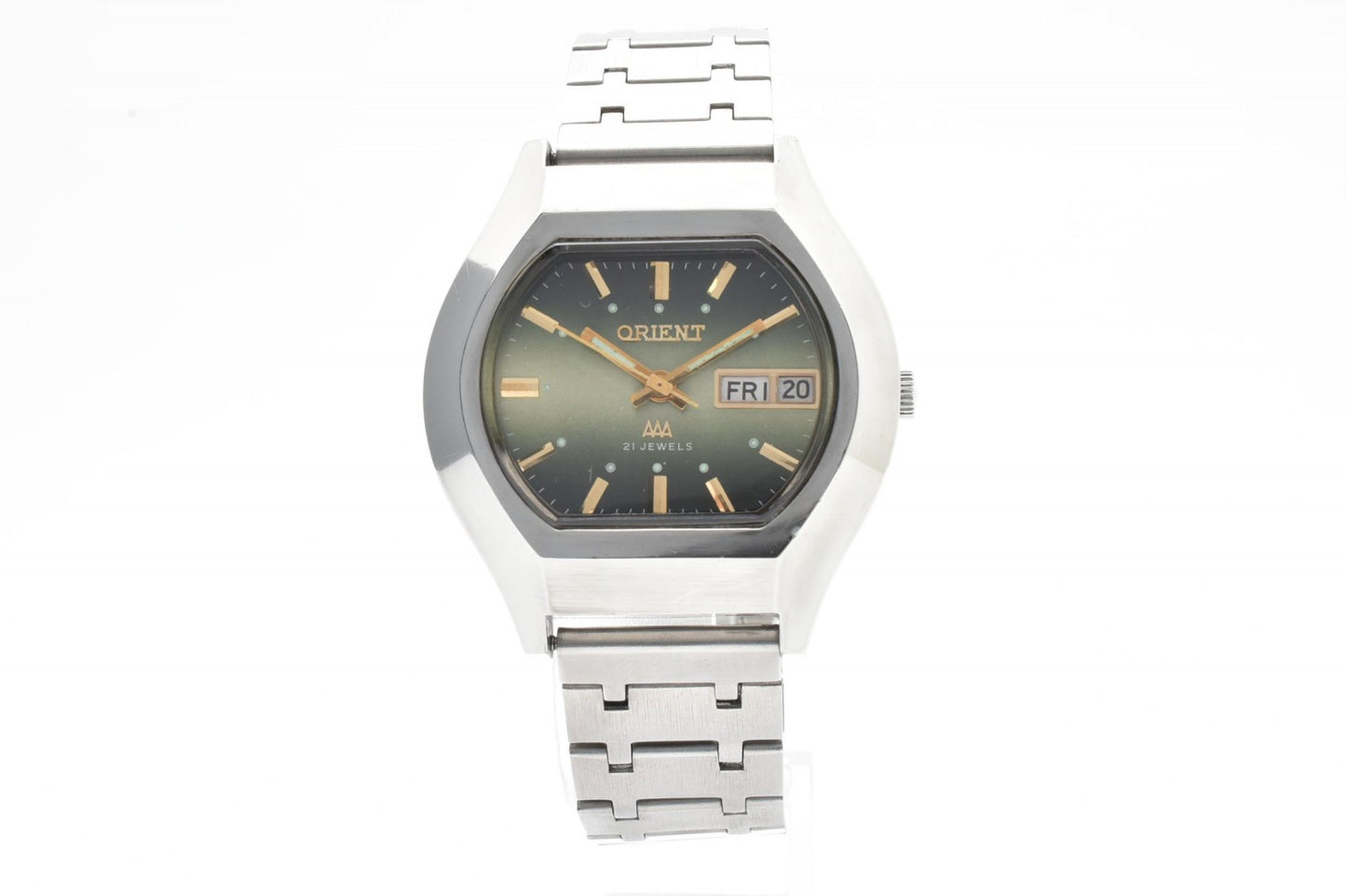 ORIENT オリエント -40 メンズ 自動巻き 腕時計 グリーングラデーション デイデイト ヴィンテージ ステンレス
