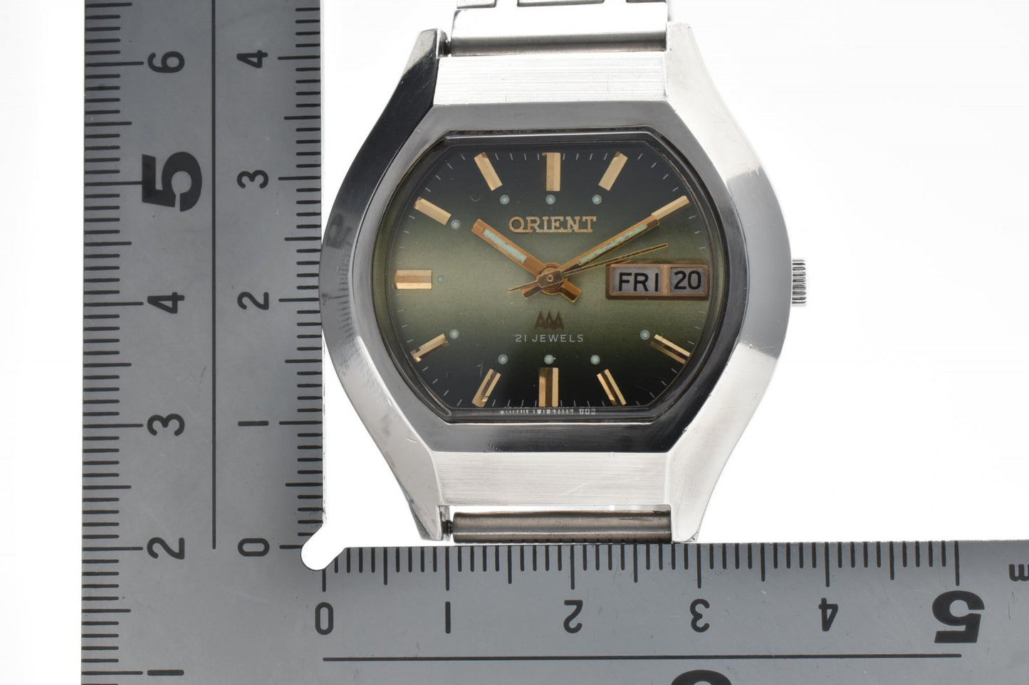 ORIENT オリエント -40 メンズ 自動巻き 腕時計 グリーングラデーション デイデイト ヴィンテージ ステンレス