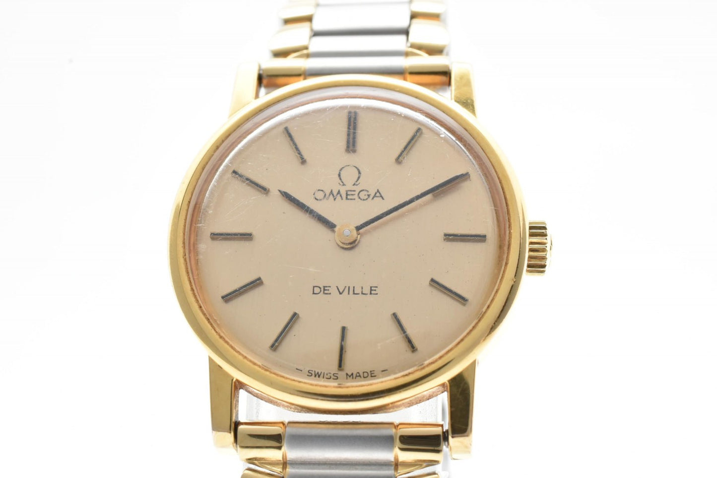 美品 OMEGA De Ville レディース 手巻き 腕時計 ゴールド文字盤 デビル ヴィンテージ オメガ