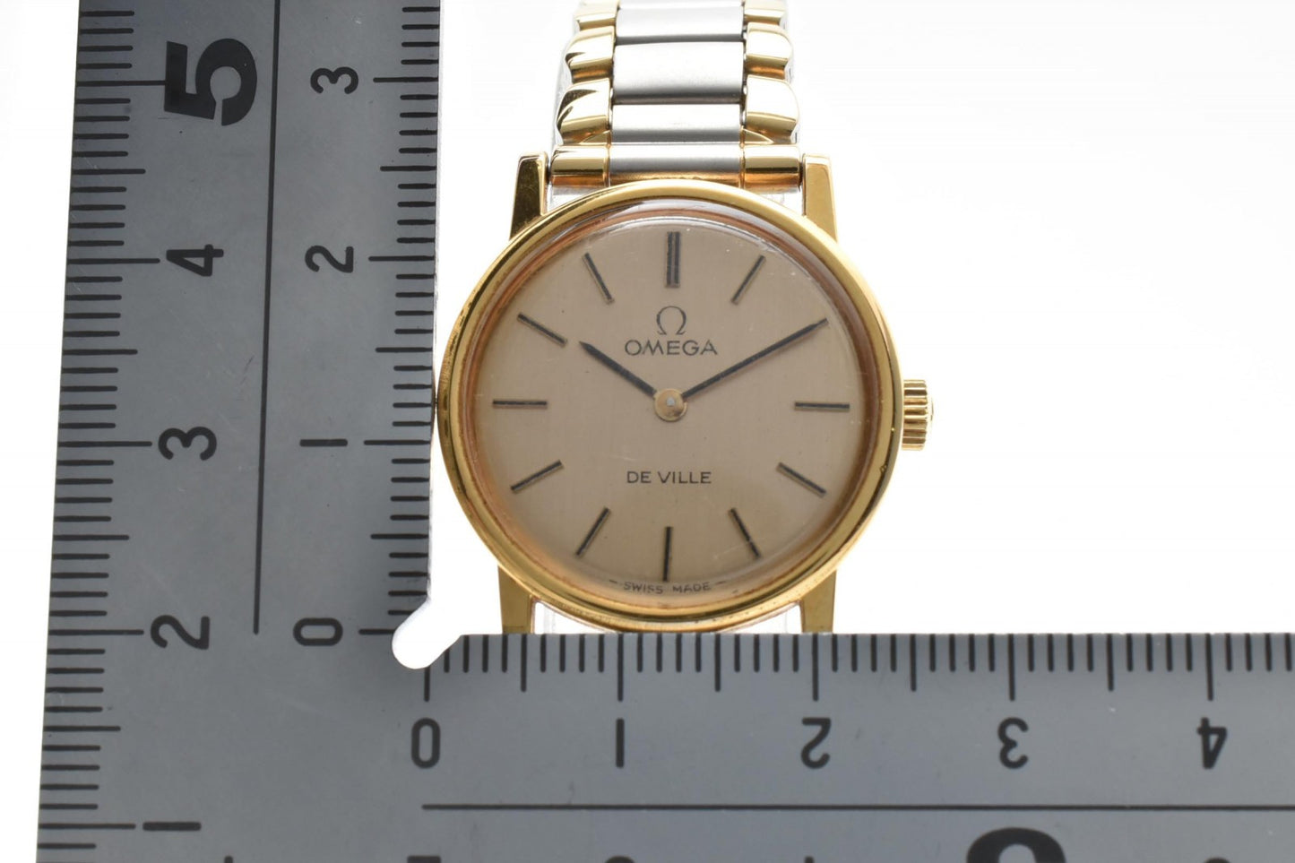 美品 OMEGA De Ville レディース 手巻き 腕時計 ゴールド文字盤 デビル ヴィンテージ オメガ