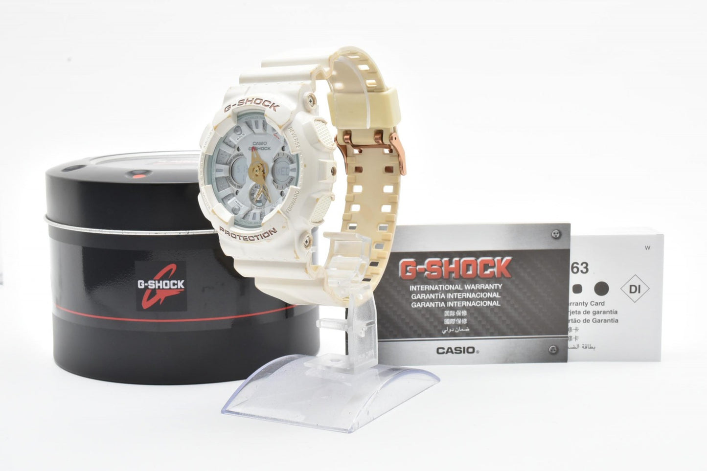 CASIO G-SHOCK GA-120LA アナデジ クォーツ 腕時計 ホワイト 樹脂ベルト メンズ 箱付