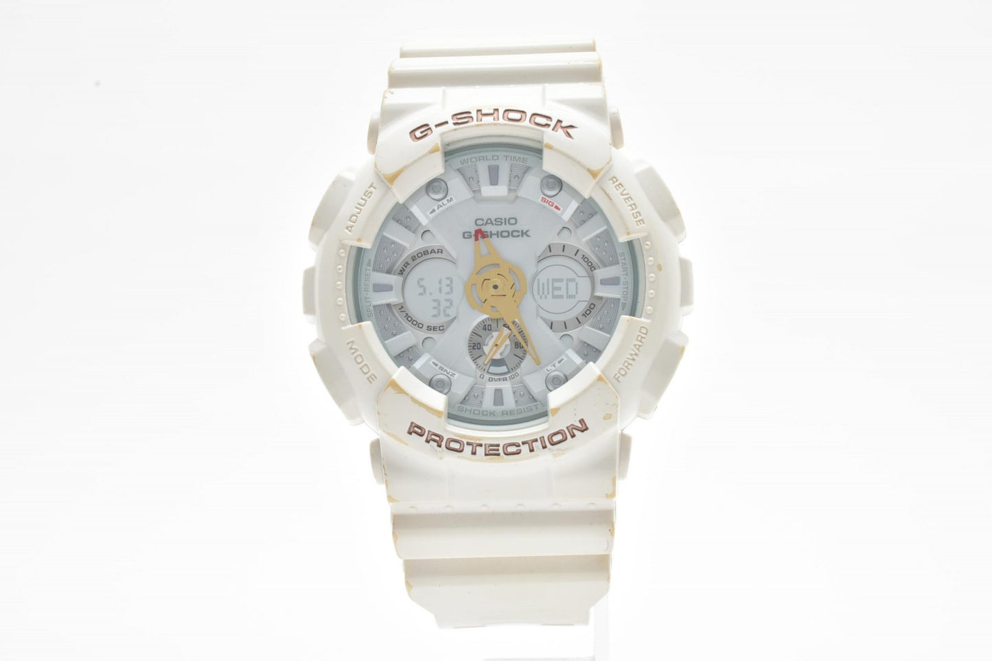 CASIO G-SHOCK GA-120LA アナデジ クォーツ 腕時計 ホワイト 樹脂ベルト メンズ 箱付