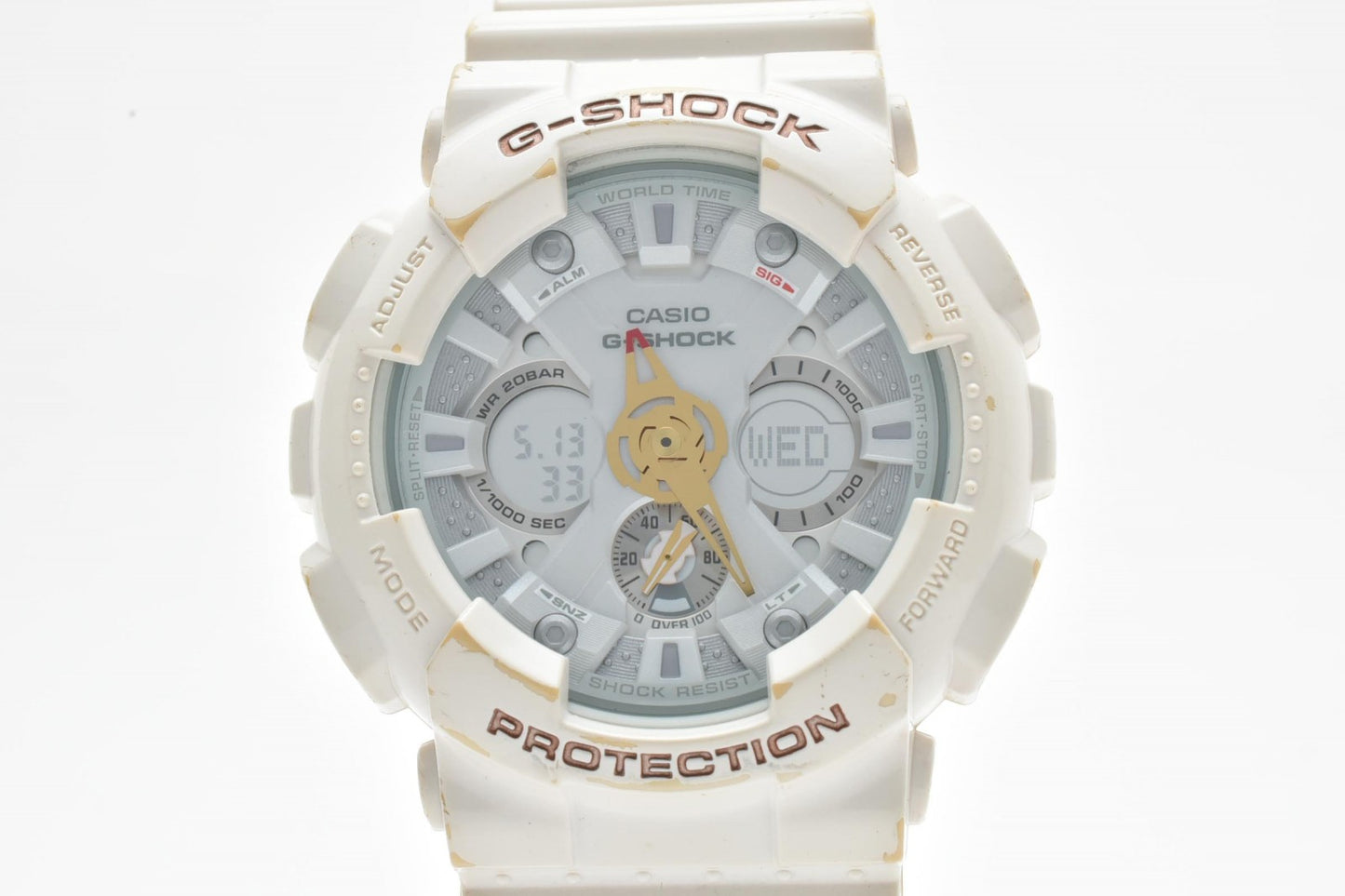 CASIO G-SHOCK GA-120LA アナデジ クォーツ 腕時計 ホワイト 樹脂ベルト メンズ 箱付