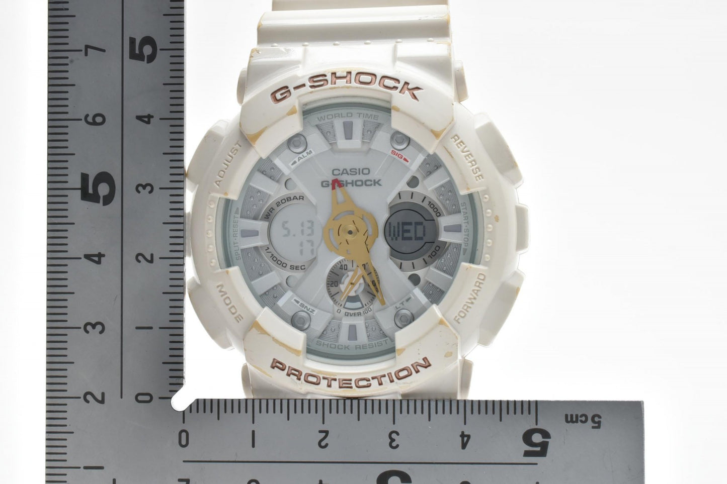 CASIO G-SHOCK GA-120LA アナデジ クォーツ 腕時計 ホワイト 樹脂ベルト メンズ 箱付